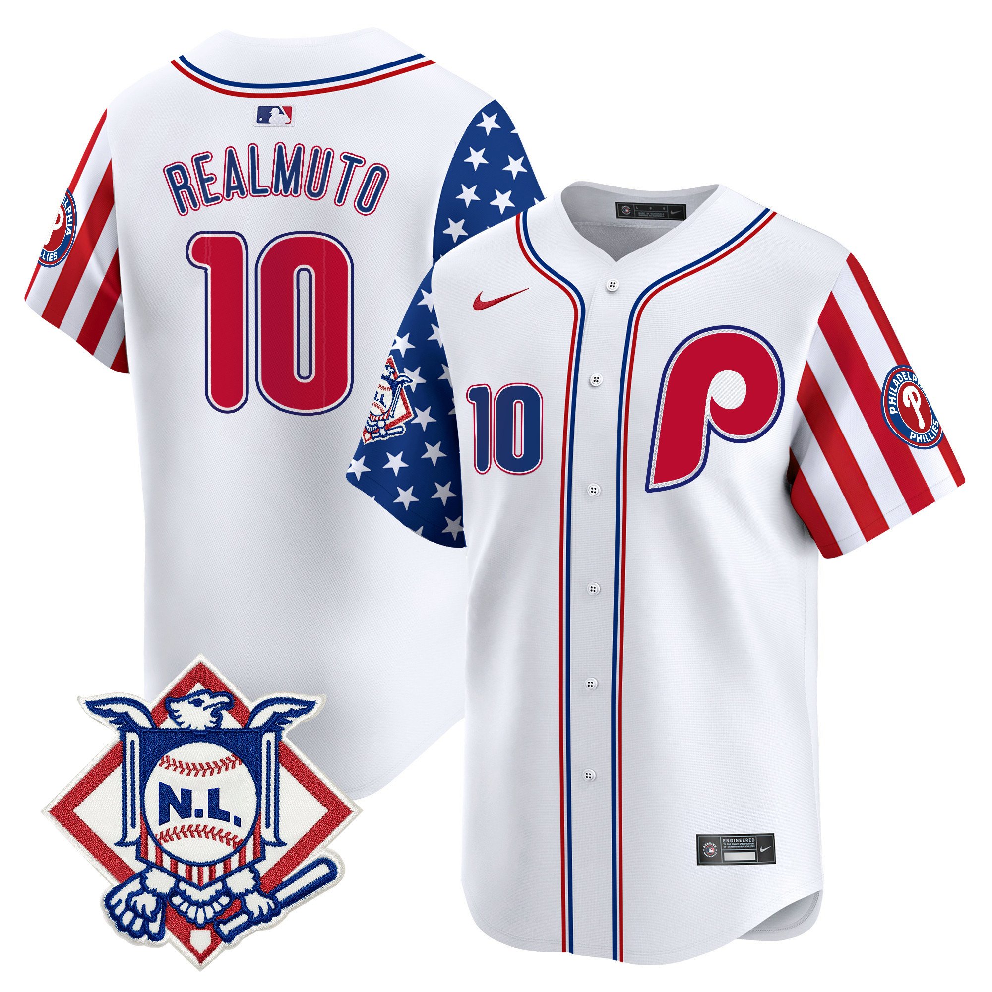 Men's Phillies 2024 Fourth of July Vapor Premier Limited Jersey V2 - All Stitched