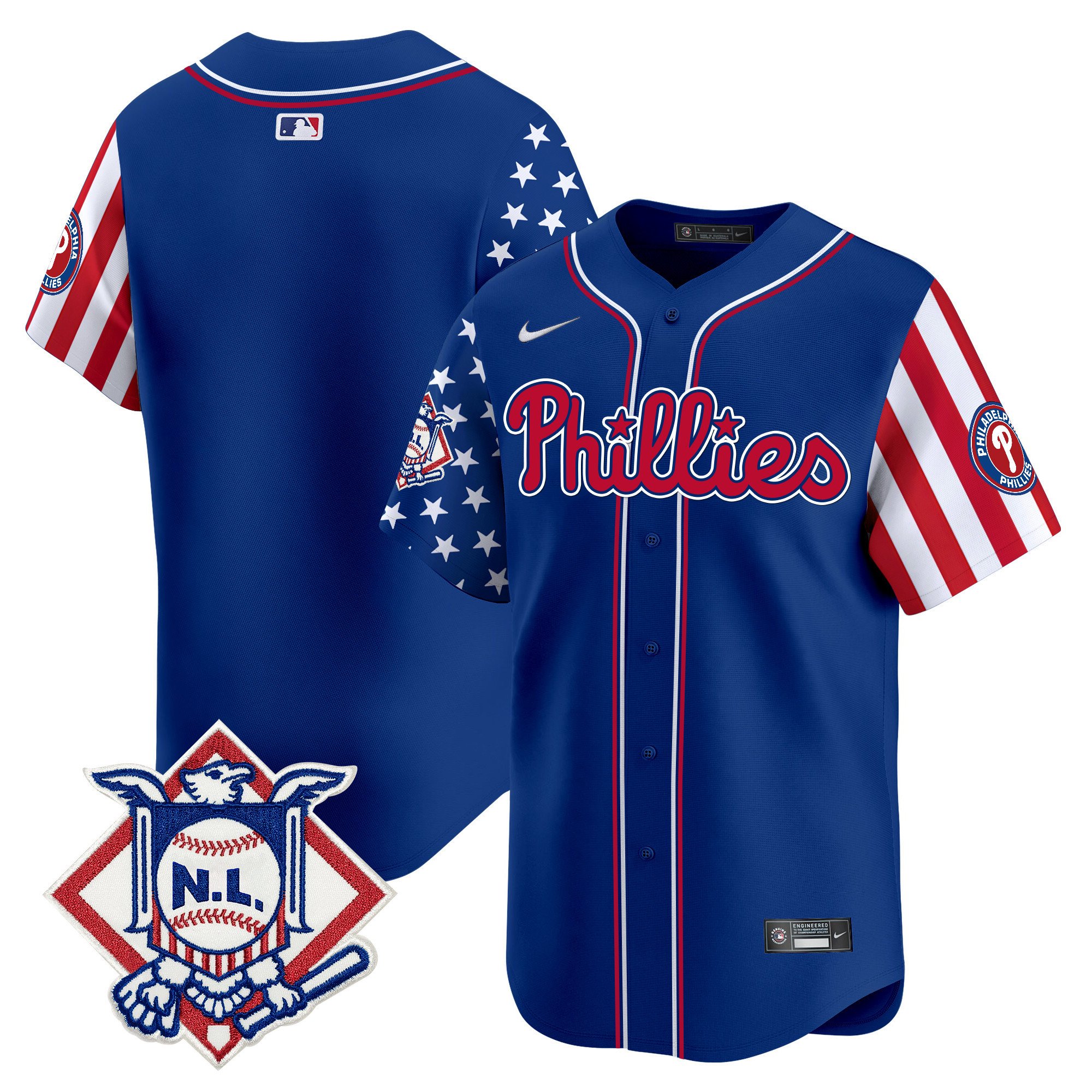 Men's Phillies 2024 Fourth of July Vapor Premier Limited Jersey V2 - All Stitched