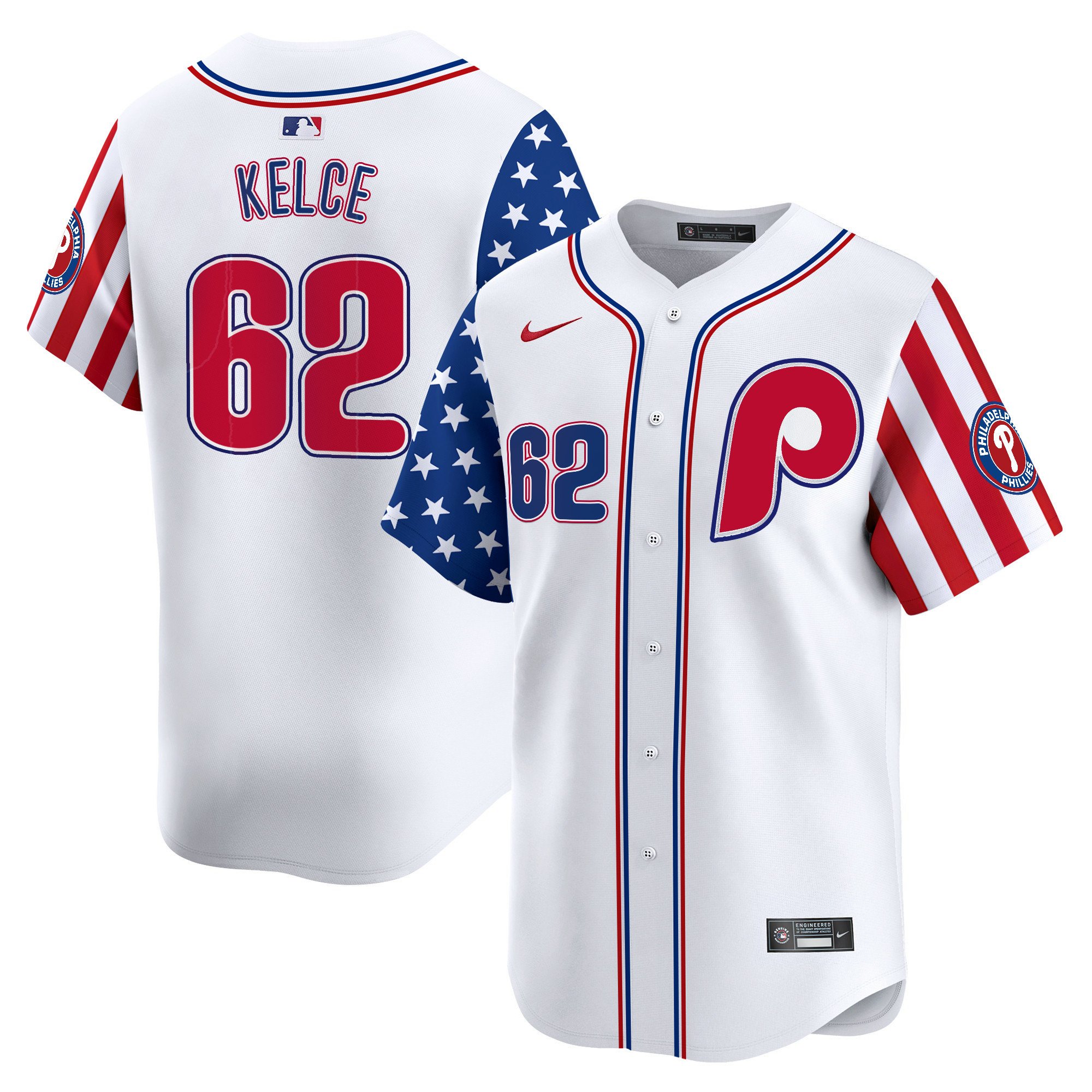 Men's Phillies 2024 Independence Day Vapor Premier Limited Jersey - All Stitched