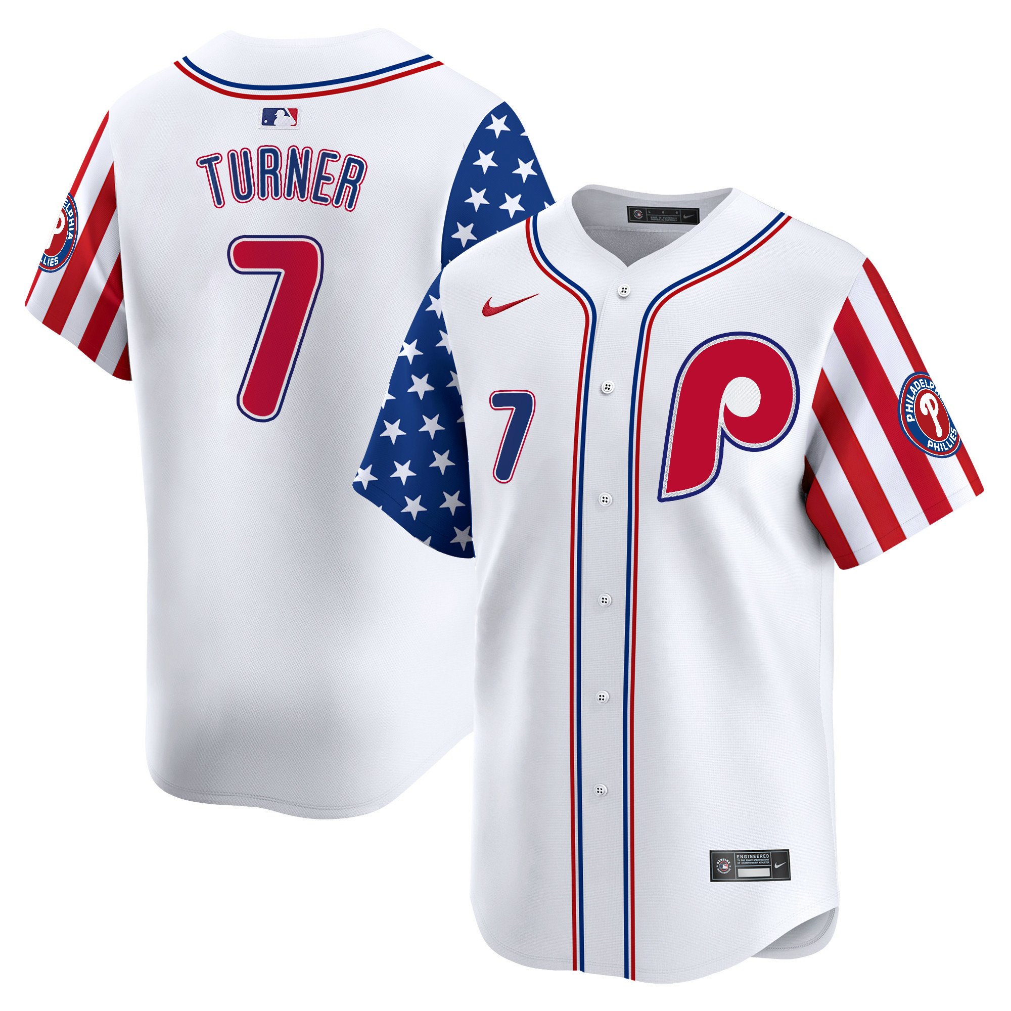 Men's Phillies 2024 Independence Day Vapor Premier Limited Jersey - All Stitched