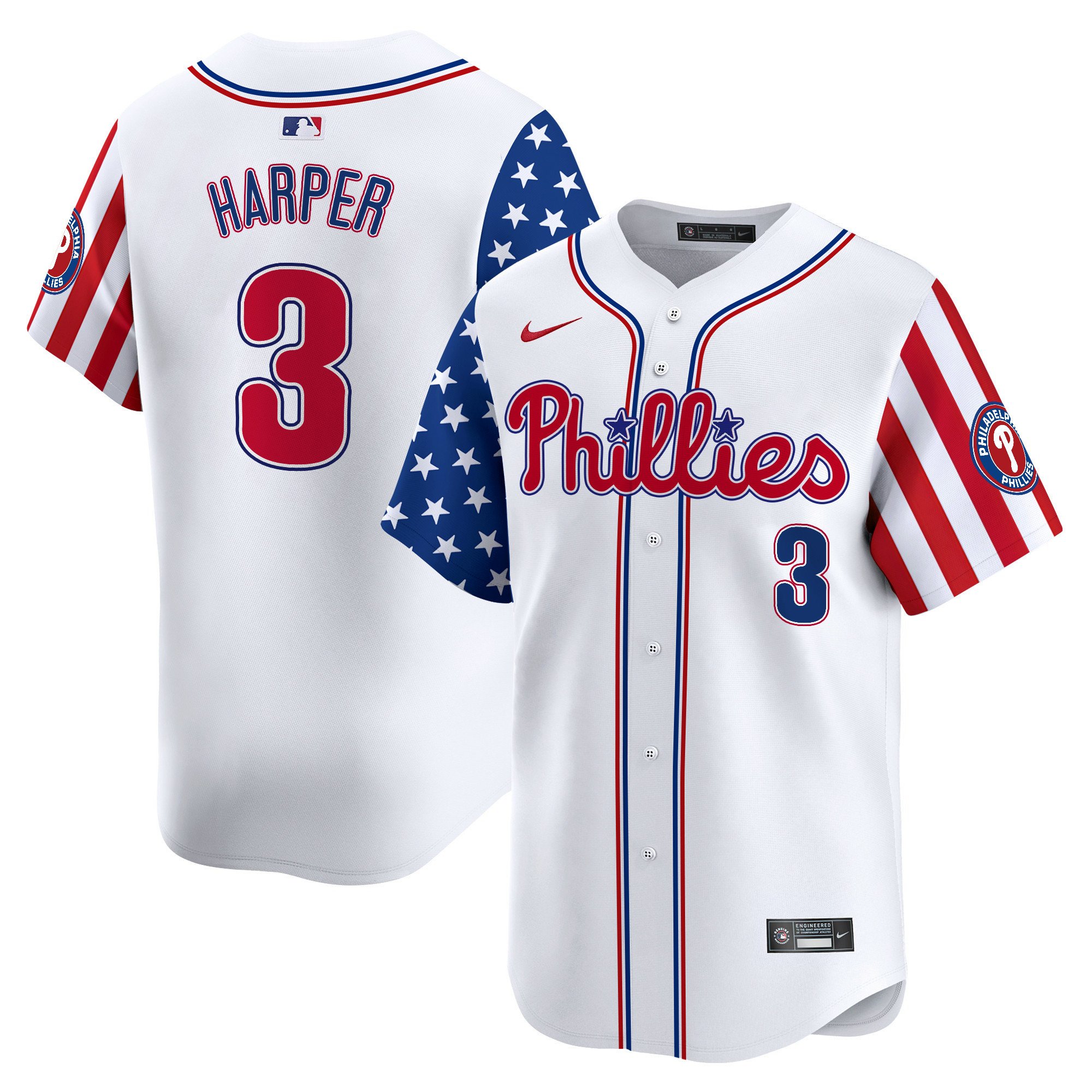 Men's Phillies 2024 Independence Day Vapor Premier Limited Jersey - All Stitched