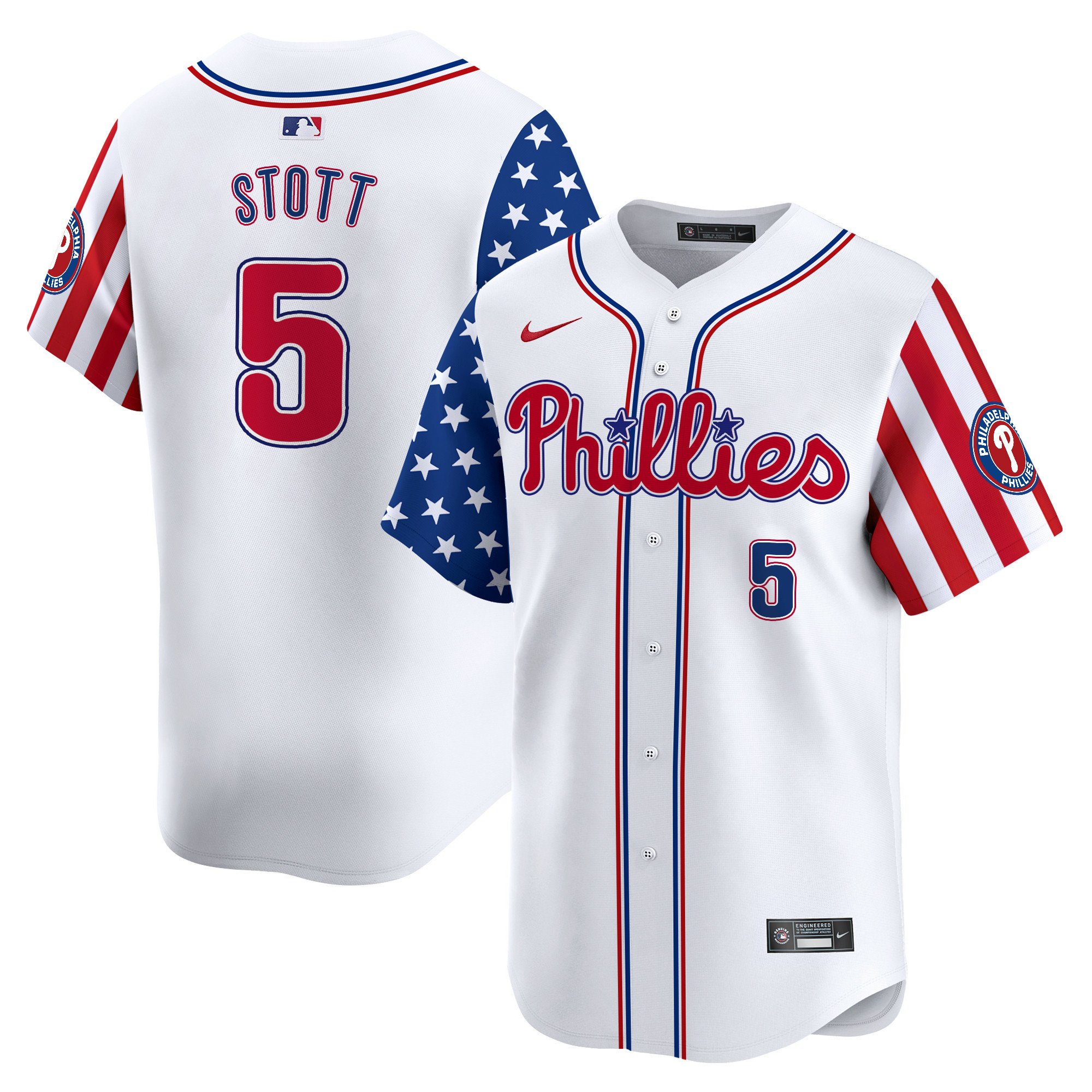 Men's Phillies 2024 Independence Day Vapor Premier Limited Jersey - All Stitched