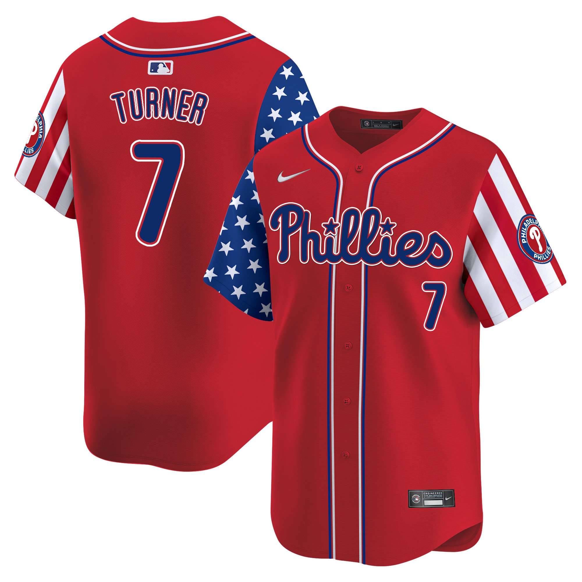 Men's Phillies 2024 Independence Day Vapor Premier Limited Jersey - All Stitched