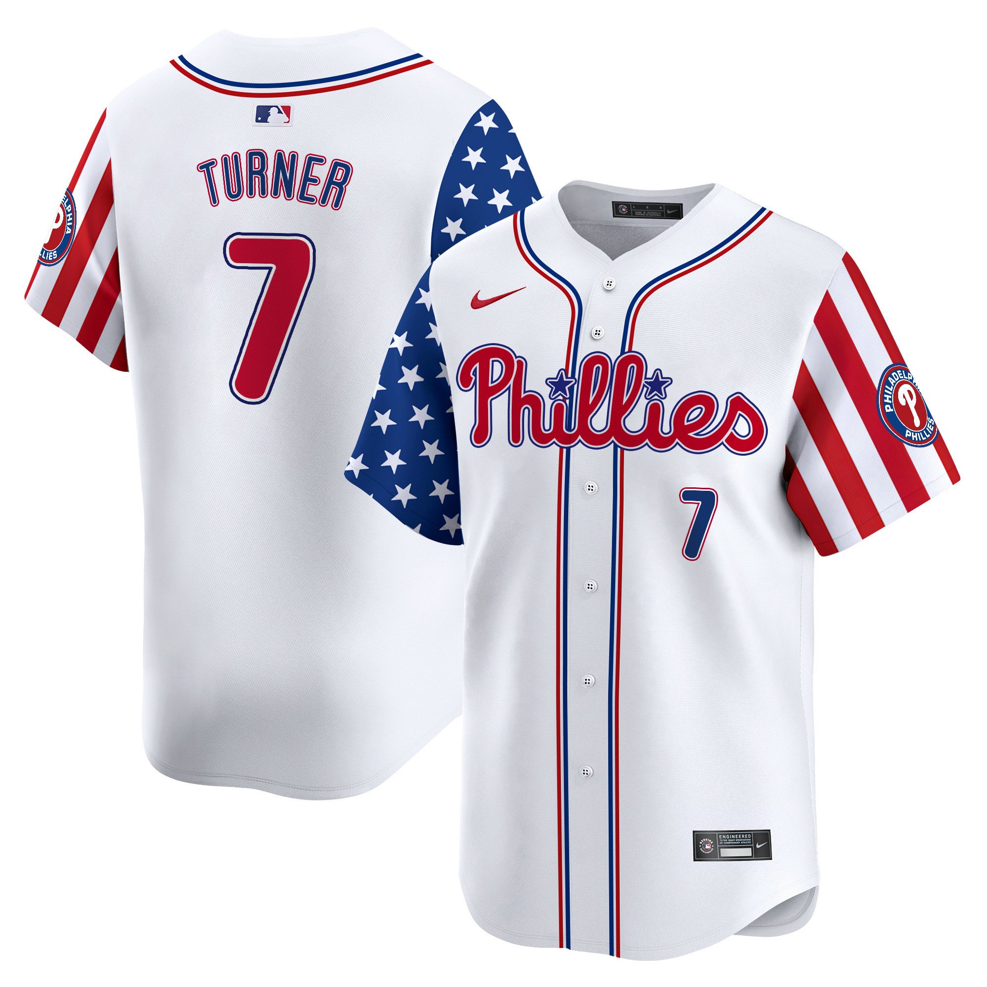 Men's Phillies 2024 Independence Day Vapor Premier Limited Jersey - All Stitched