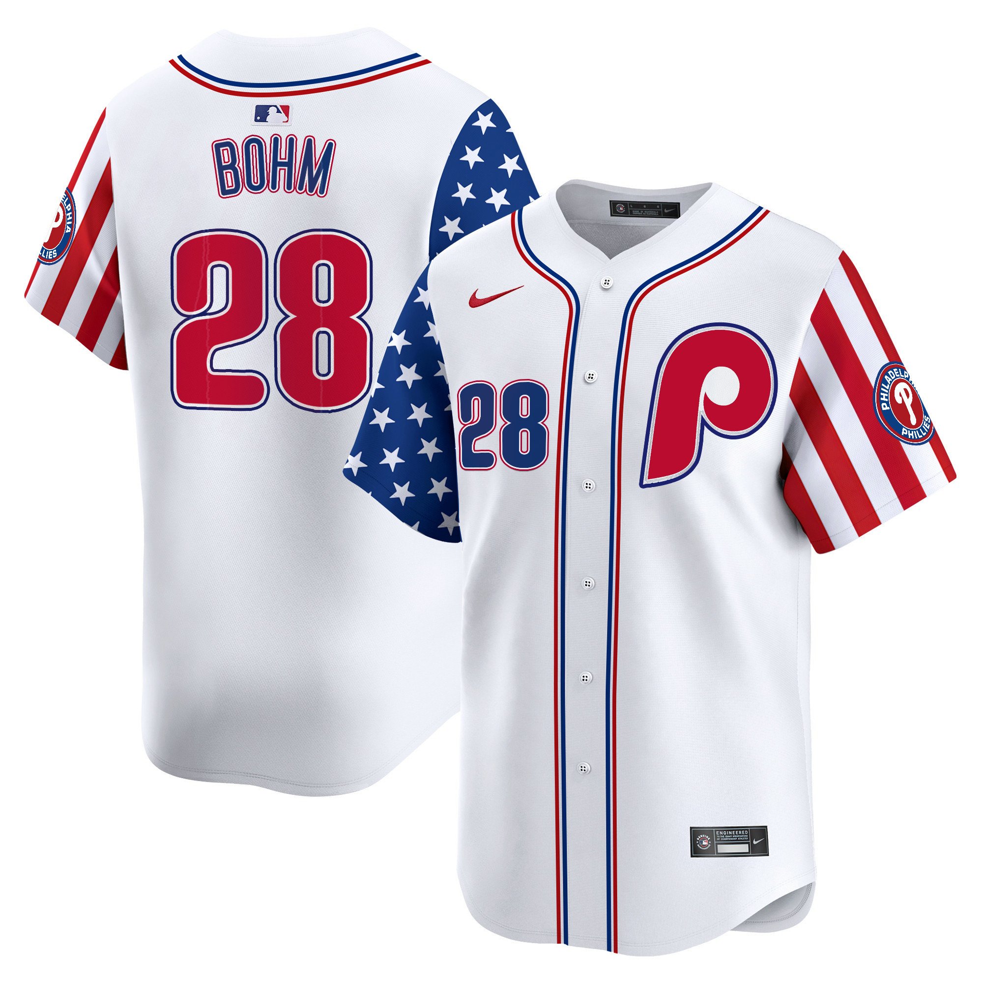 Men's Phillies 2024 Independence Day Vapor Premier Limited Jersey - All Stitched