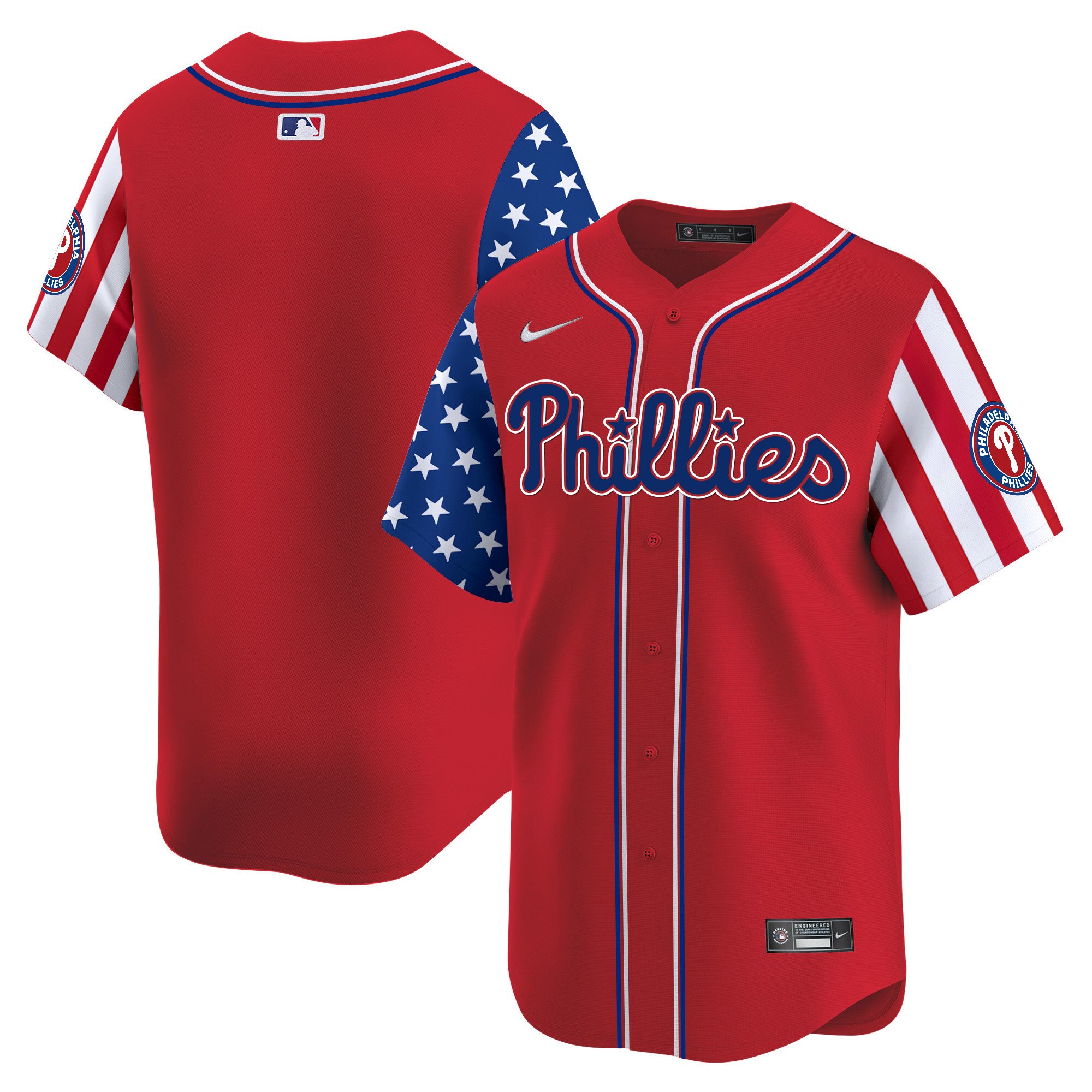 Men's Phillies 2024 Independence Day Vapor Premier Limited Jersey - All Stitched