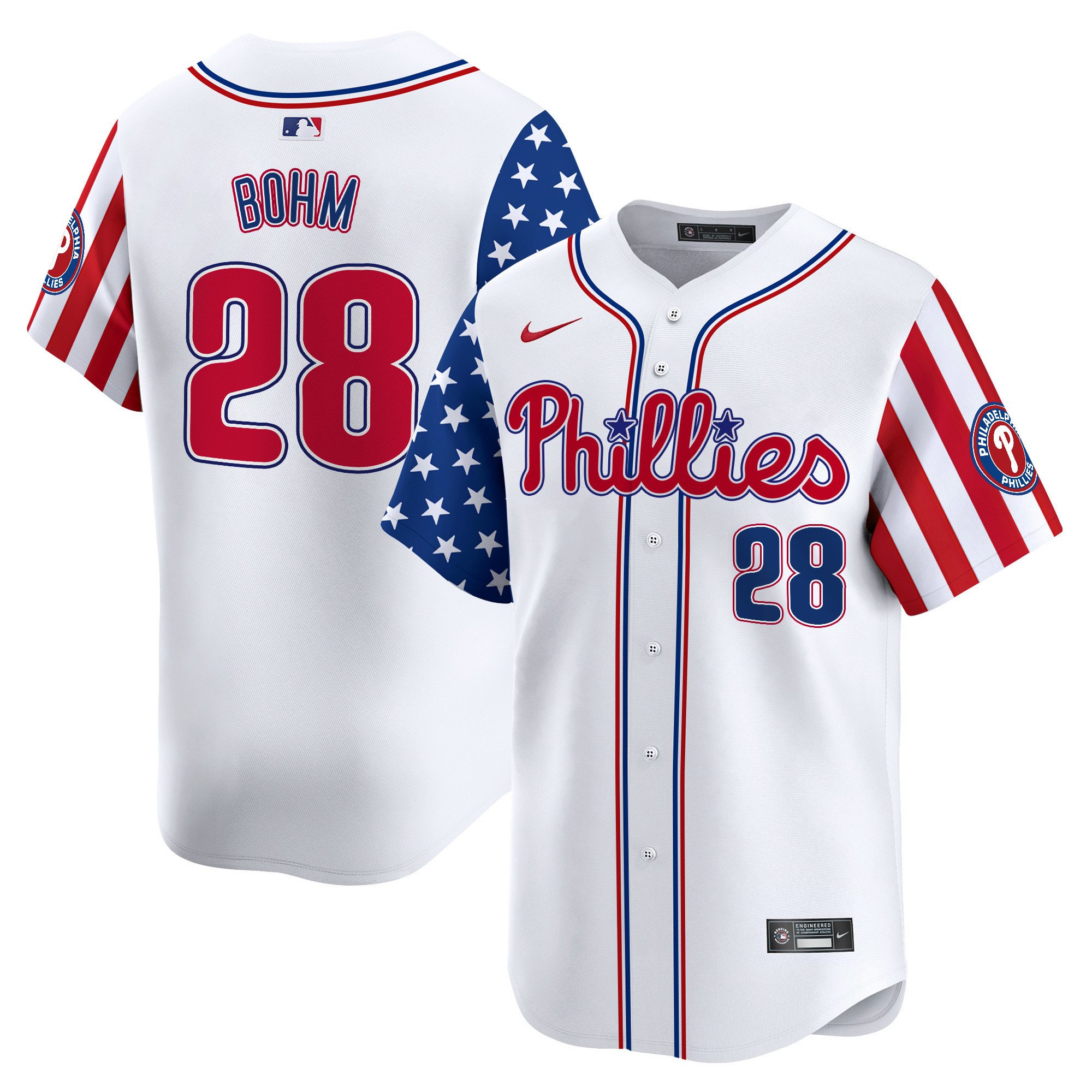 Men's Phillies 2024 Independence Day Vapor Premier Limited Jersey - All Stitched
