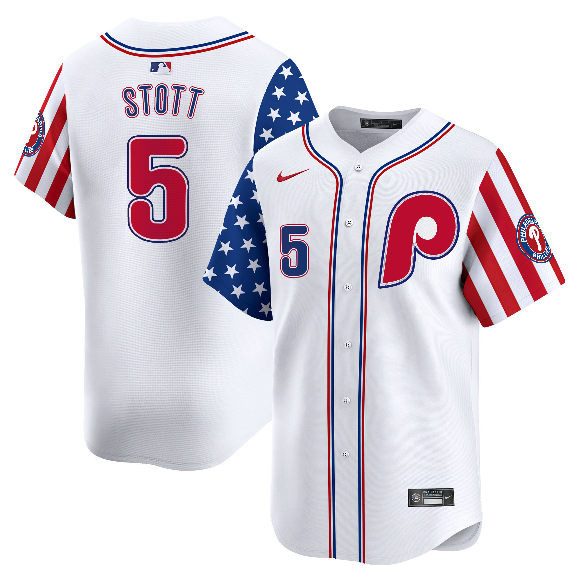 Men's Phillies 2024 Independence Day Vapor Premier Limited Jersey - All Stitched