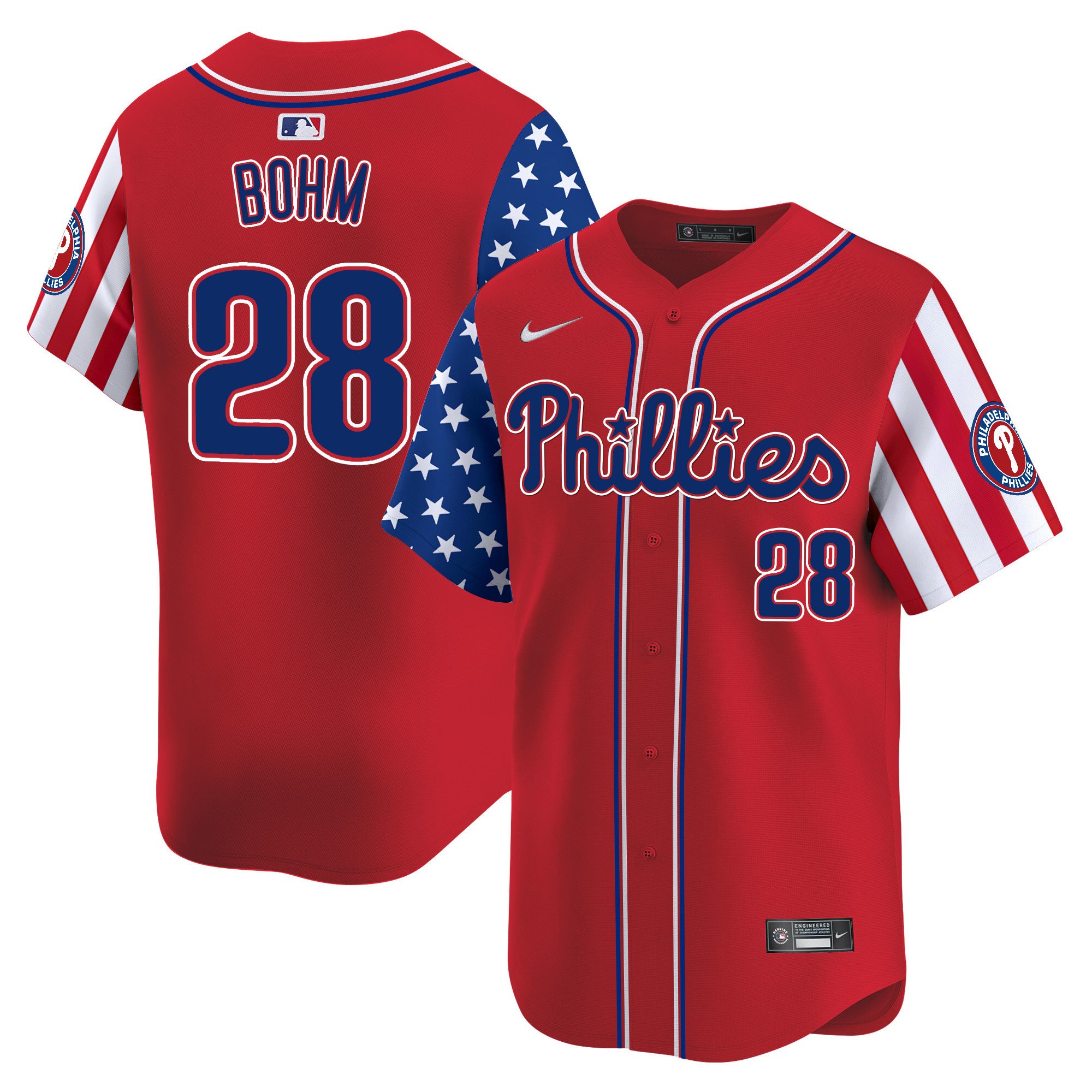 Men's Phillies 2024 Independence Day Vapor Premier Limited Jersey - All Stitched