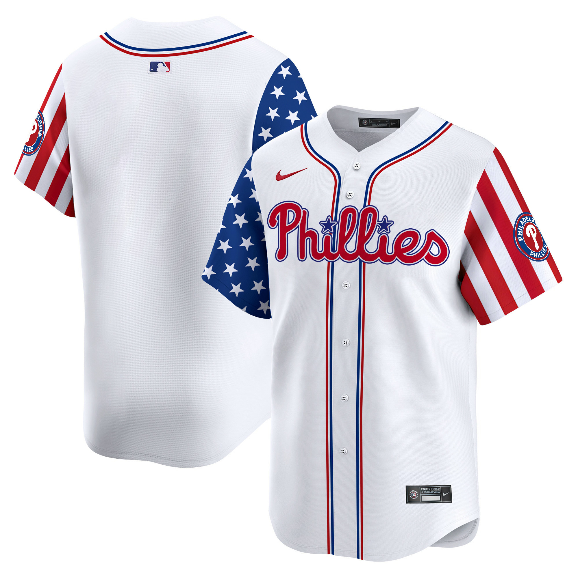 Men's Phillies 2024 Independence Day Vapor Premier Limited Jersey - All Stitched