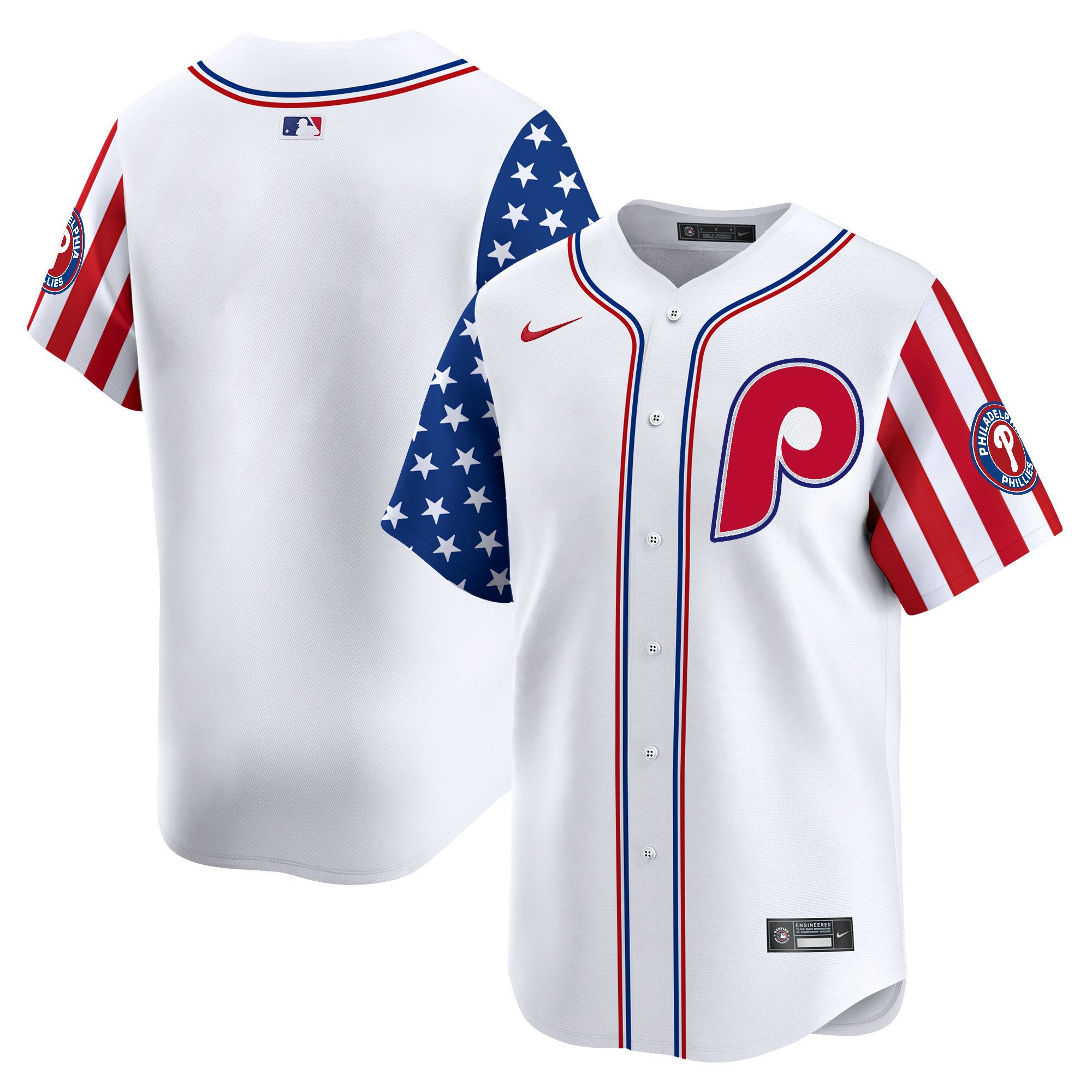 Men's Phillies 2024 Independence Day Vapor Premier Limited Jersey - All Stitched