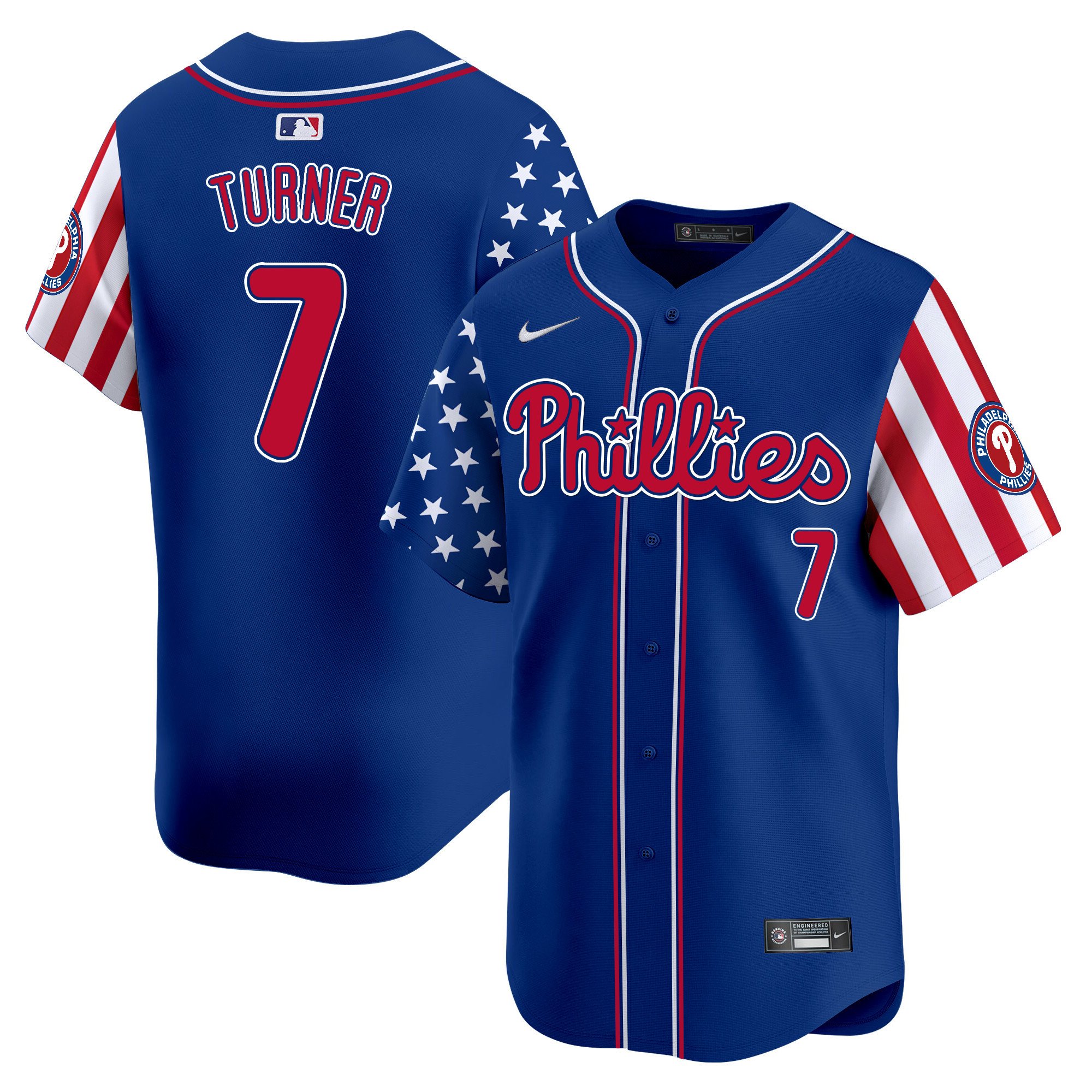 Men's Phillies 2024 Independence Day Vapor Premier Limited Jersey - All Stitched
