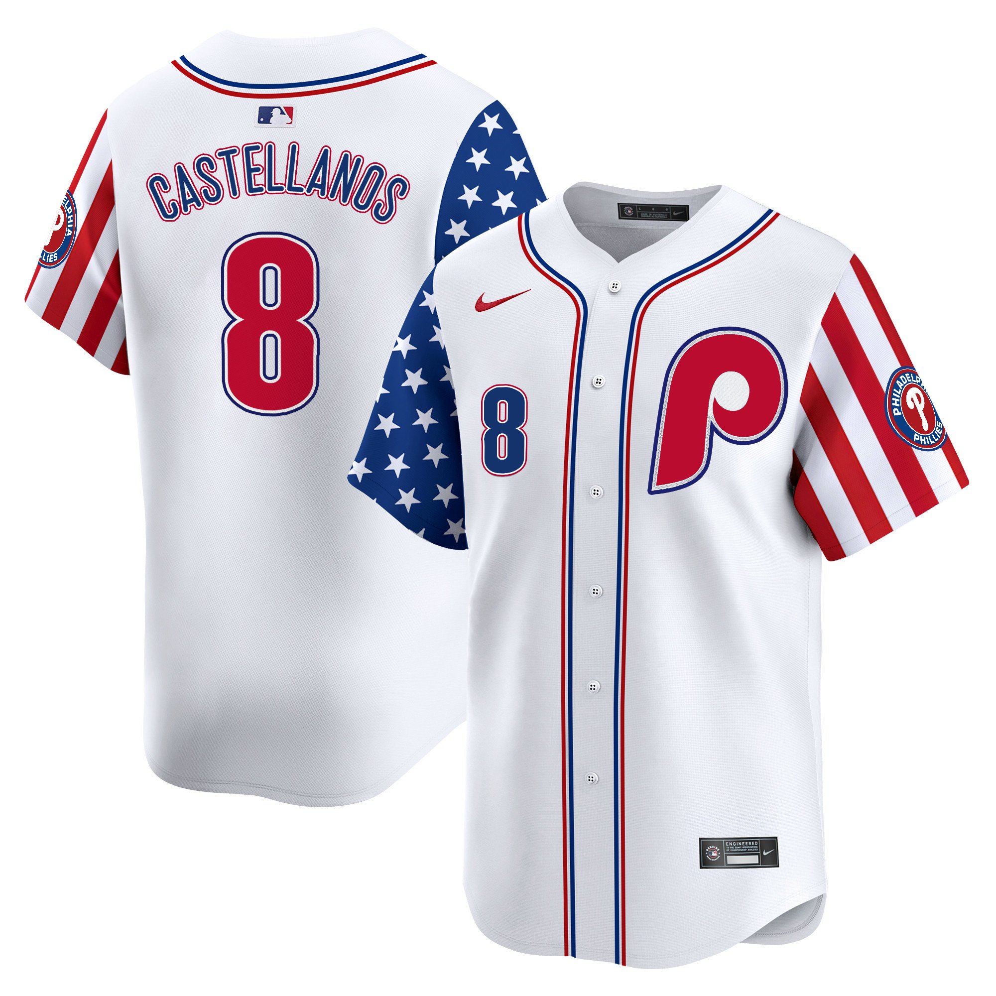 Men's Phillies 2024 Independence Day Vapor Premier Limited Jersey - All Stitched