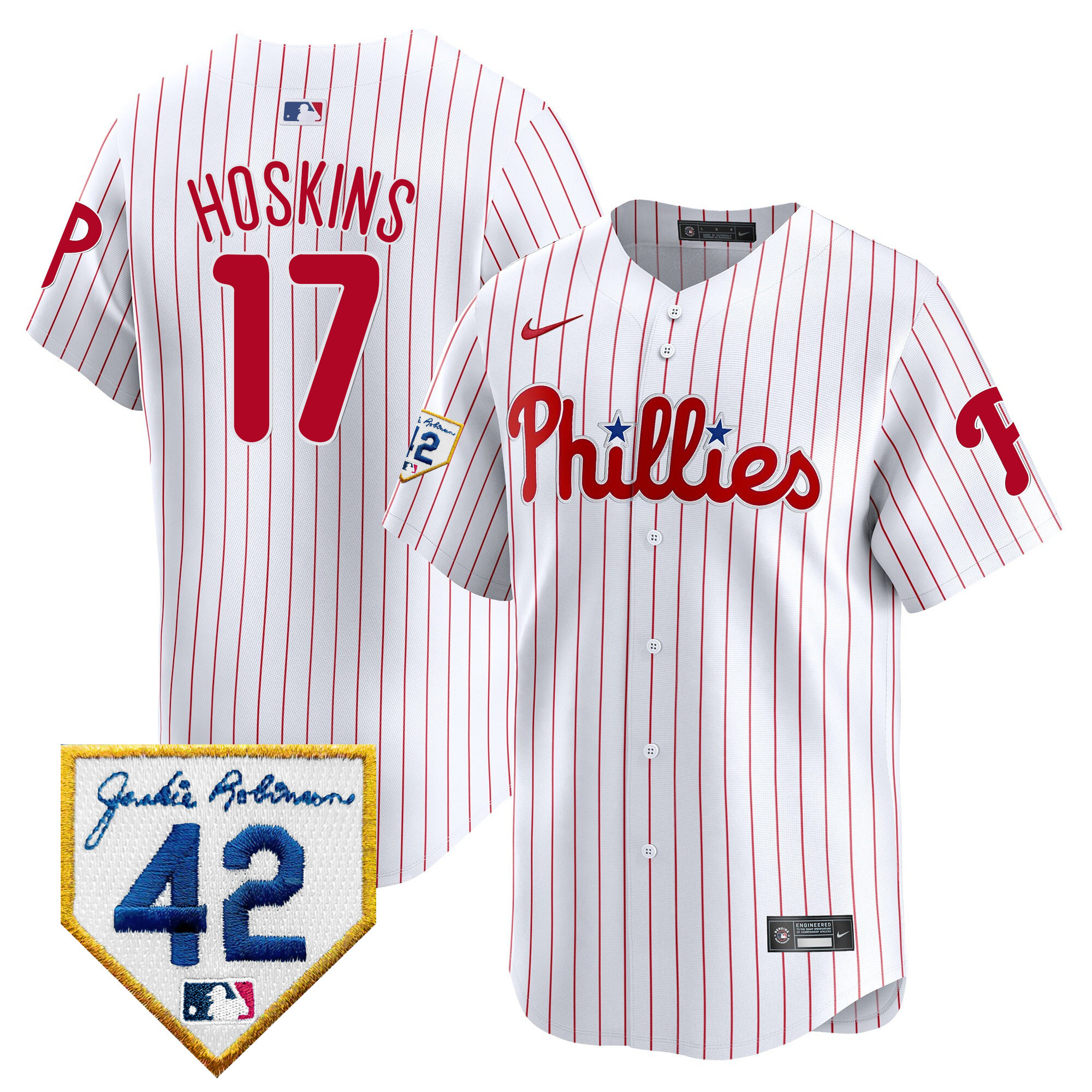 Men's Phillies 2024 Jackie Robinson Patch Vapor Premier Limited Jersey - All Stitched