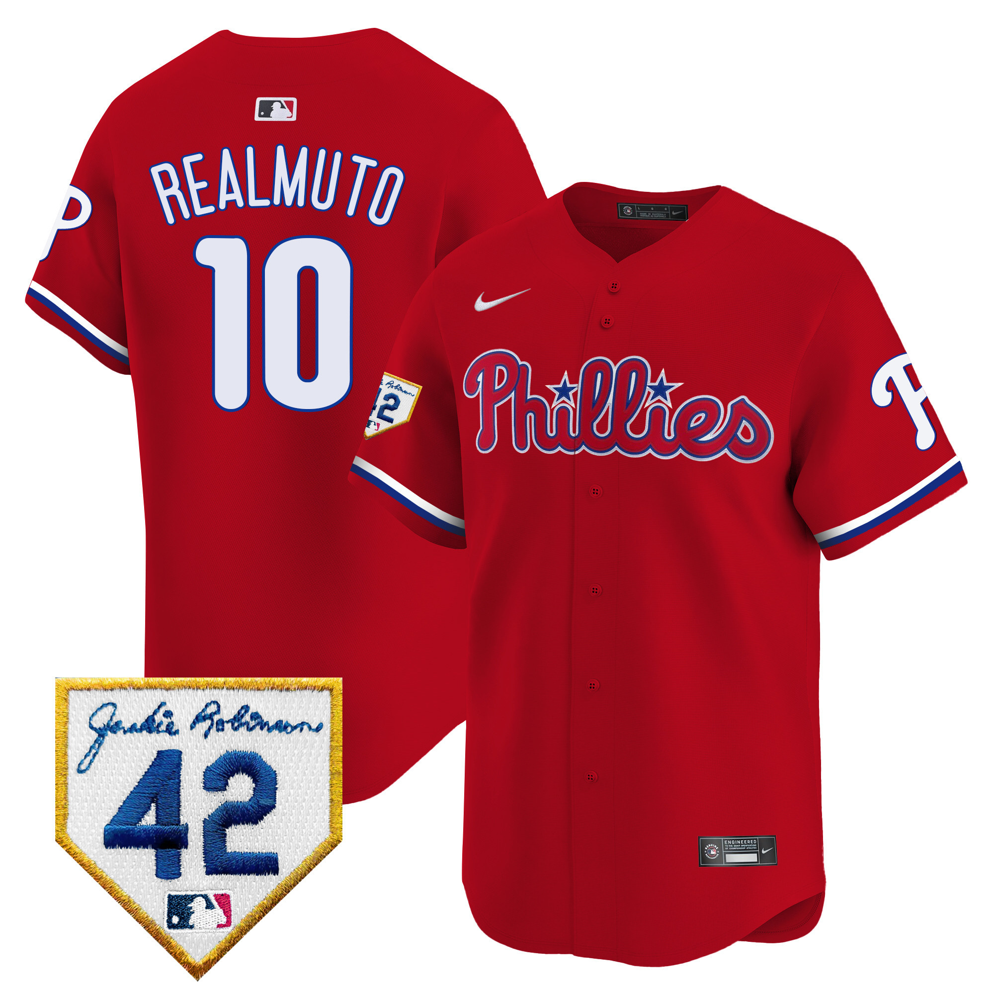 Men's Phillies 2024 Jackie Robinson Patch Vapor Premier Limited Jersey - All Stitched