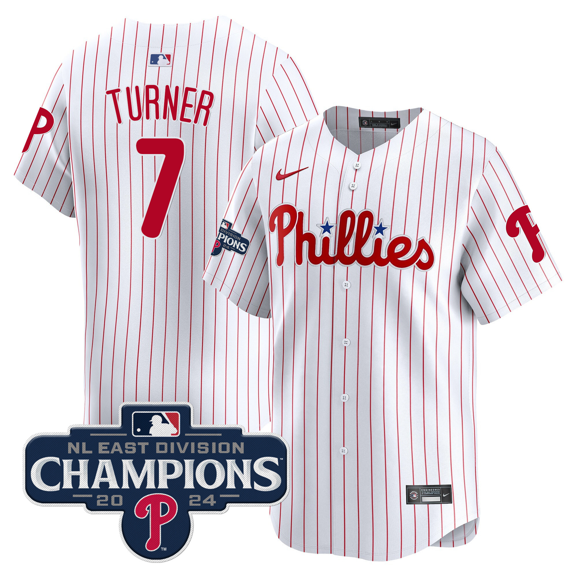 Men's Phillies 2024 NL East Division Champions Gold Vapor Premier Limited Jersey - All Stitched