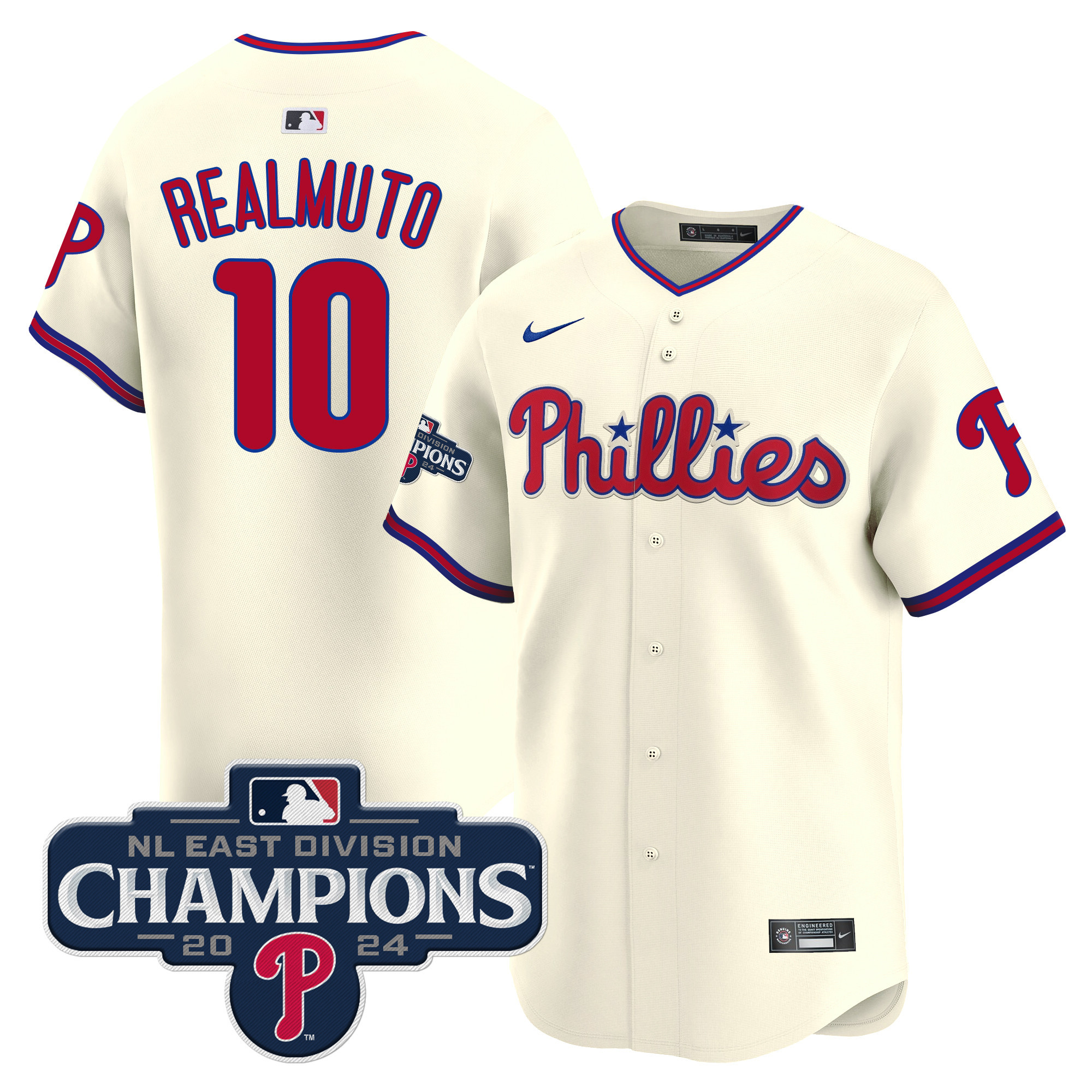 Men's Phillies 2024 NL East Division Champions Gold Vapor Premier Limited Jersey - All Stitched
