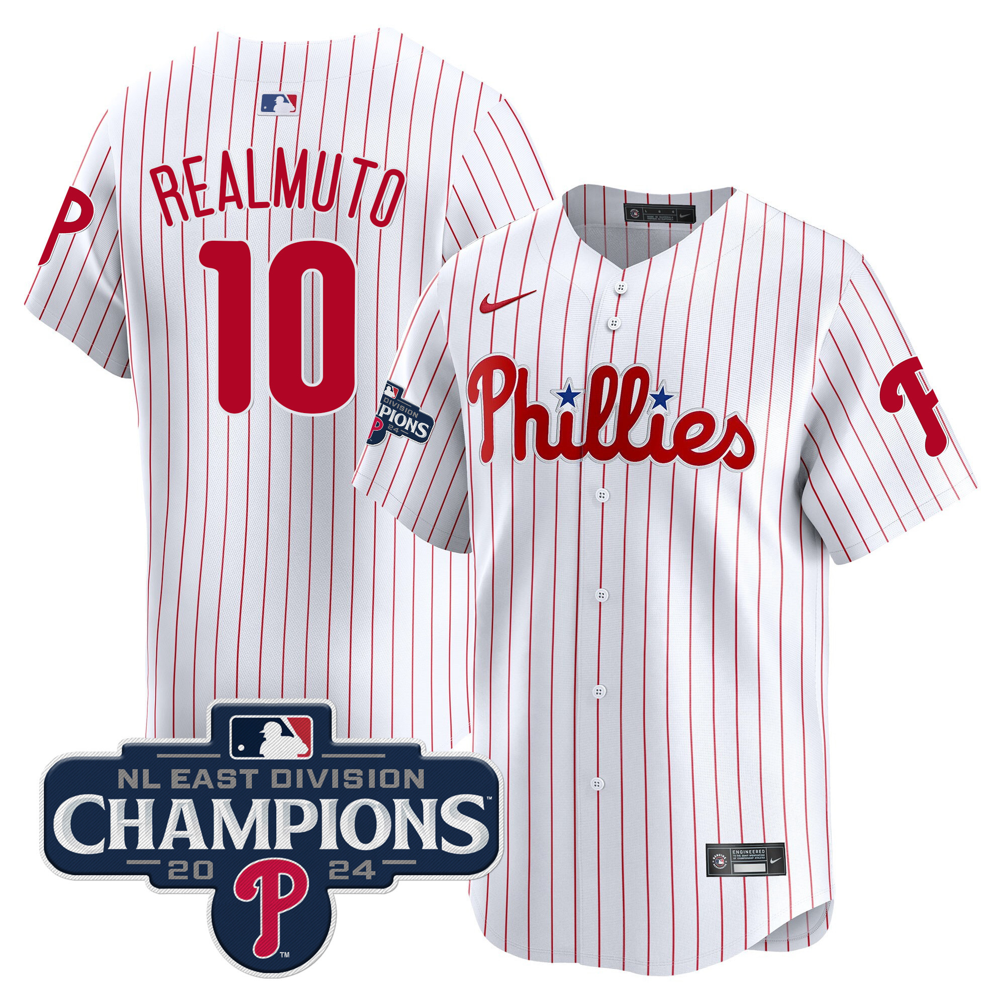 Men's Phillies 2024 NL East Division Champions Gold Vapor Premier Limited Jersey - All Stitched