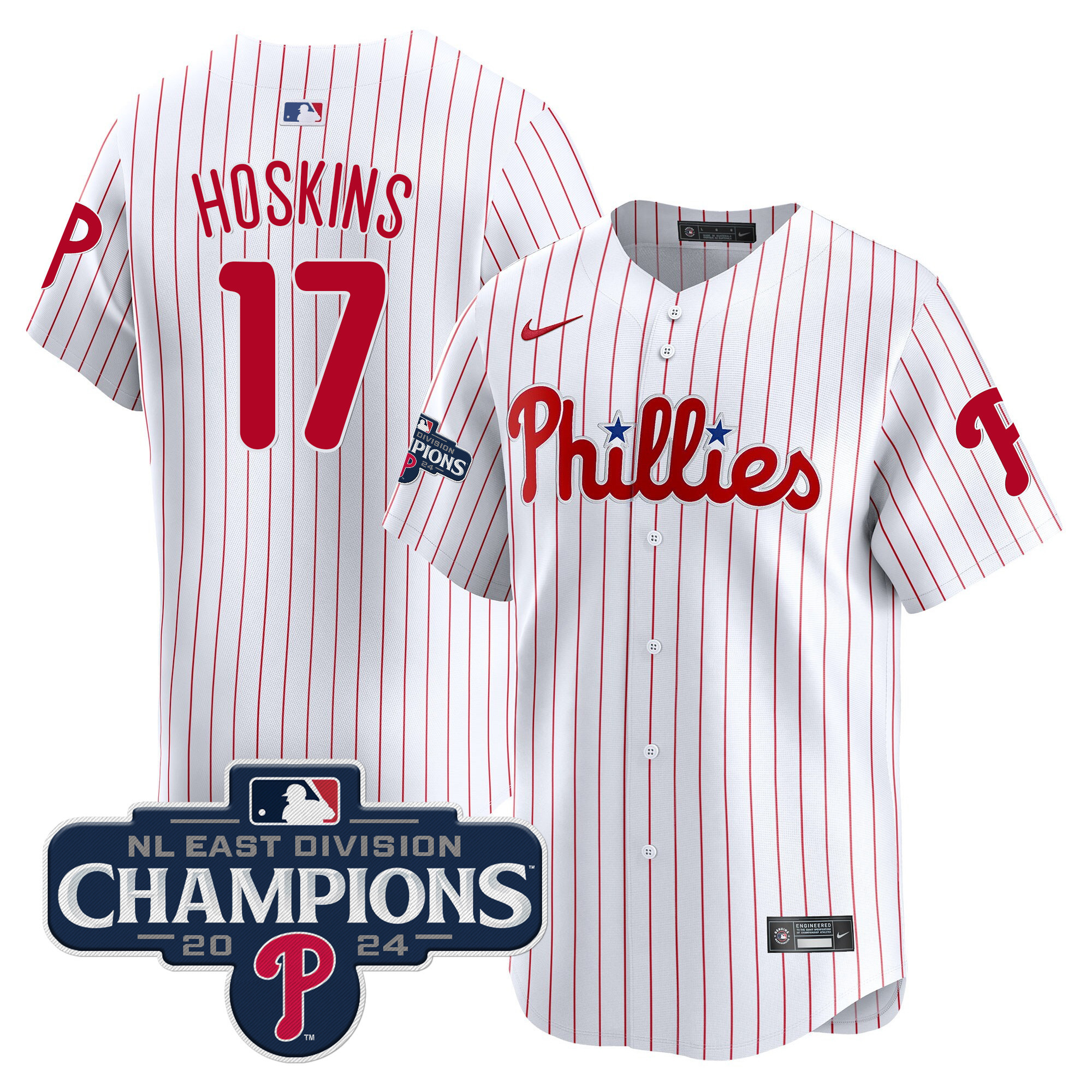 Men's Phillies 2024 NL East Division Champions Gold Vapor Premier Limited Jersey - All Stitched