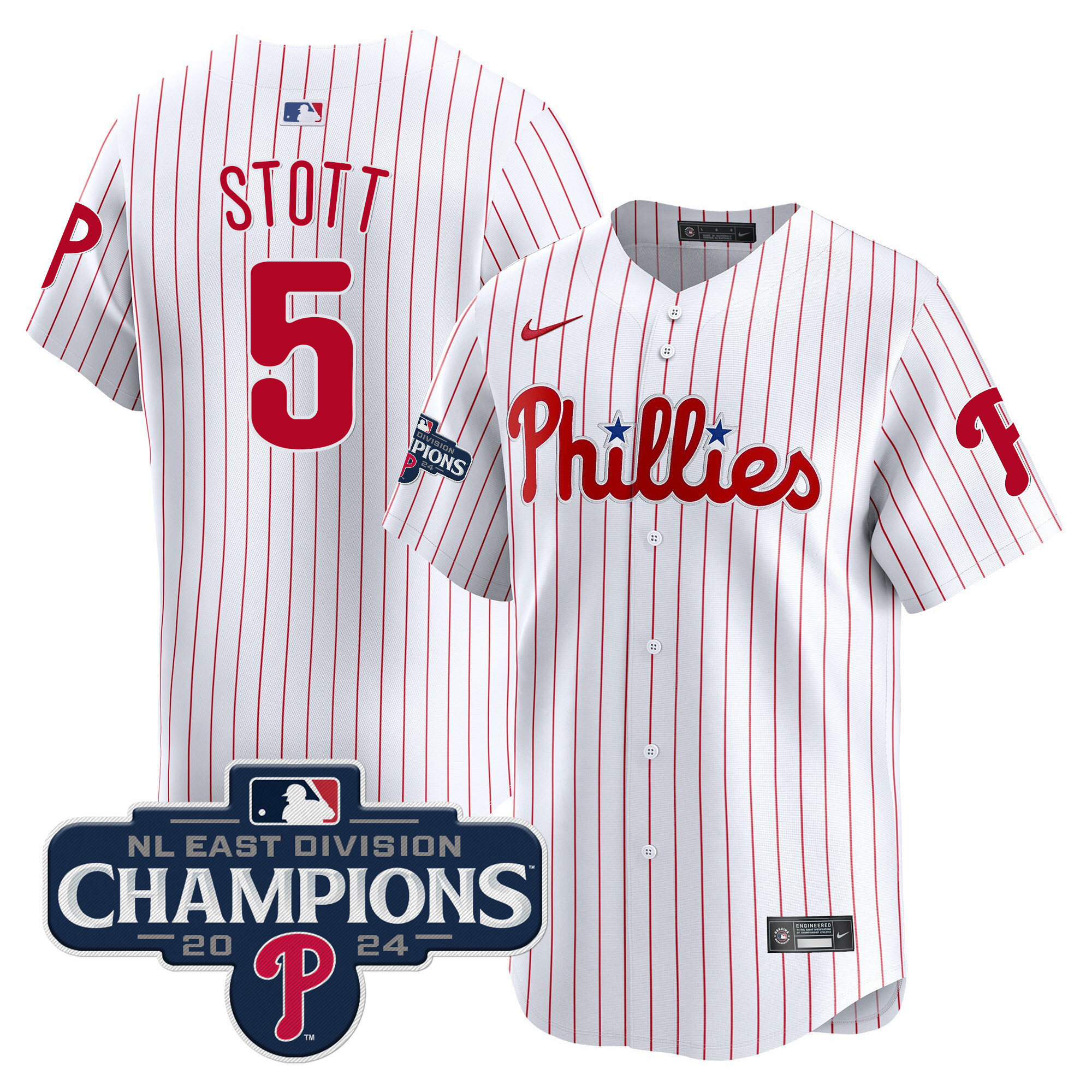 Men's Phillies 2024 NL East Division Champions Gold Vapor Premier Limited Jersey - All Stitched