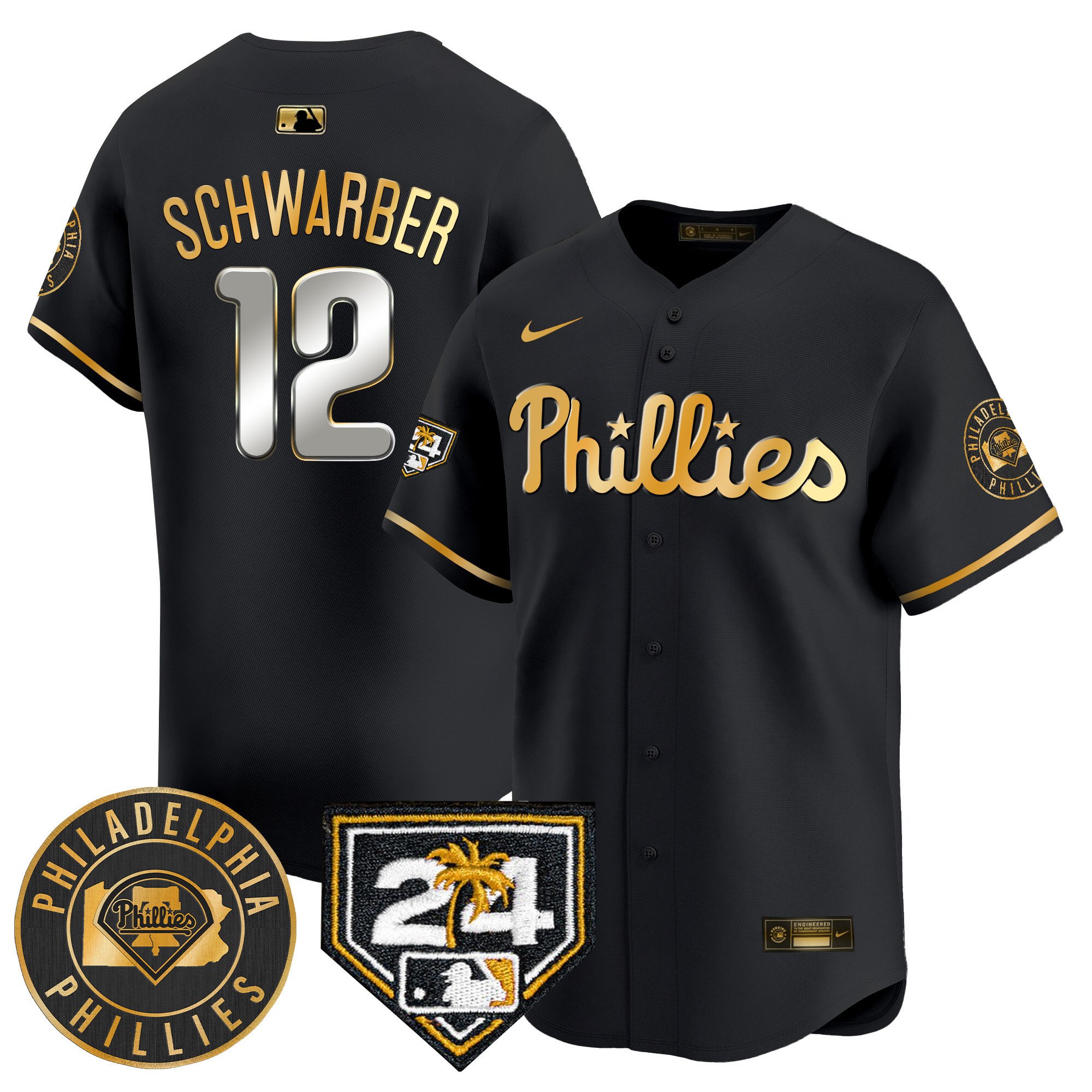 Men's Phillies 2024 Spring Training Patch Vapor Premier Limited Jersey V2 - All Stitched