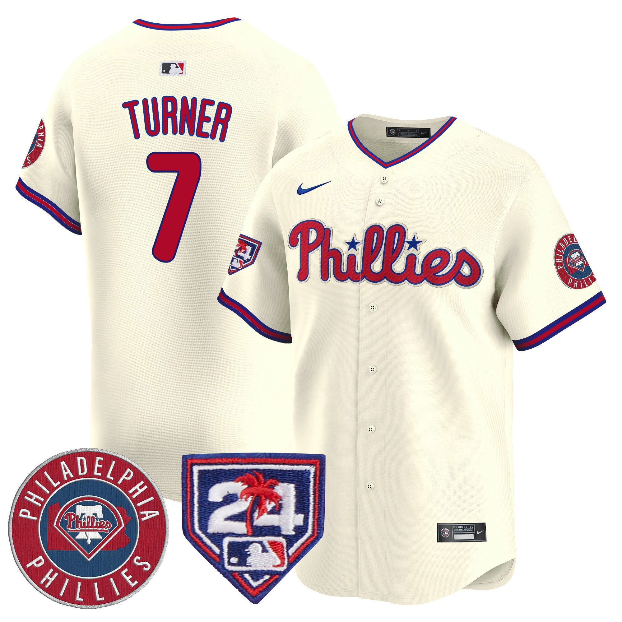Men's Phillies 2024 Spring Training Patch Vapor Premier Limited Jersey V2 - All Stitched