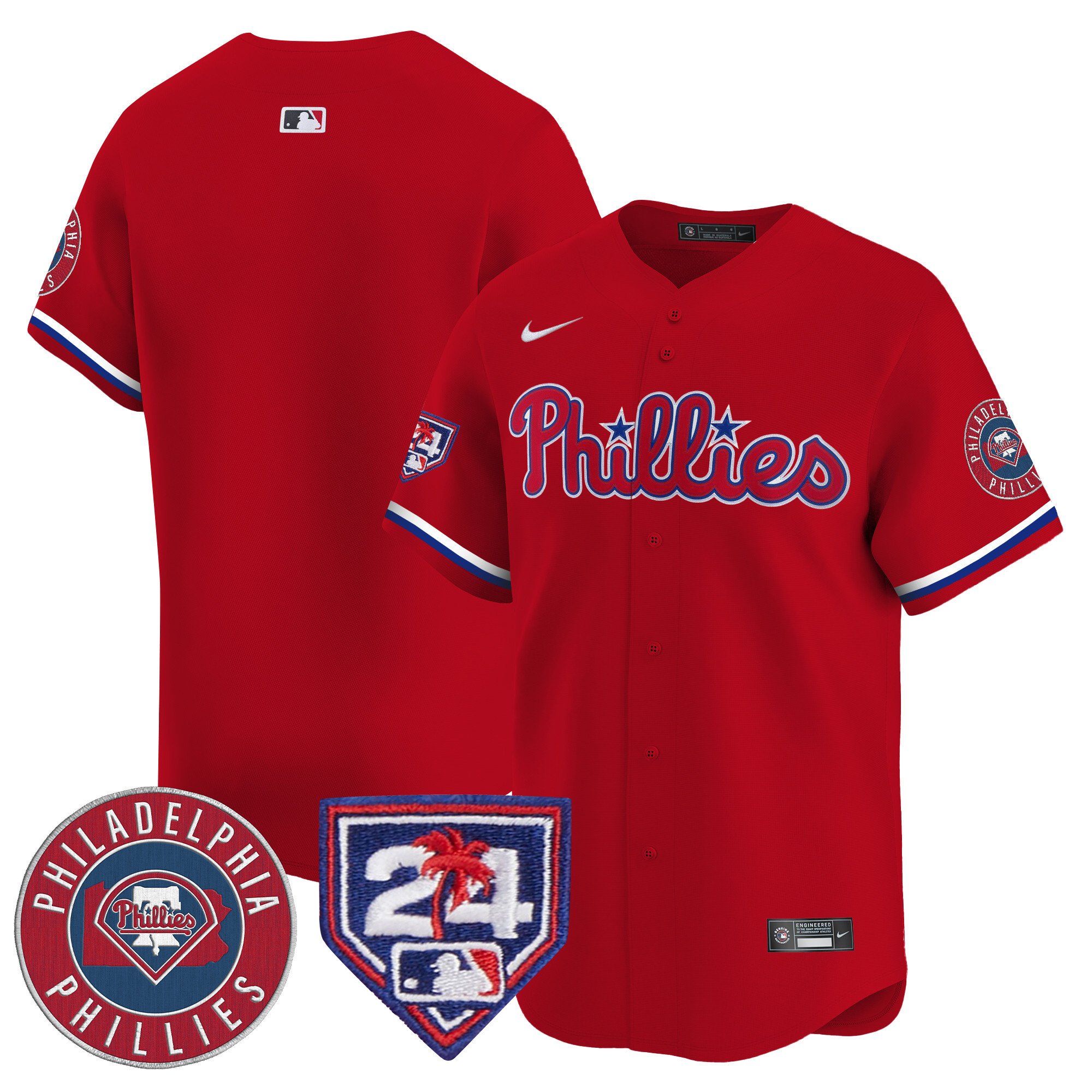 Men's Phillies 2024 Spring Training Patch Vapor Premier Limited Jersey V2 - All Stitched