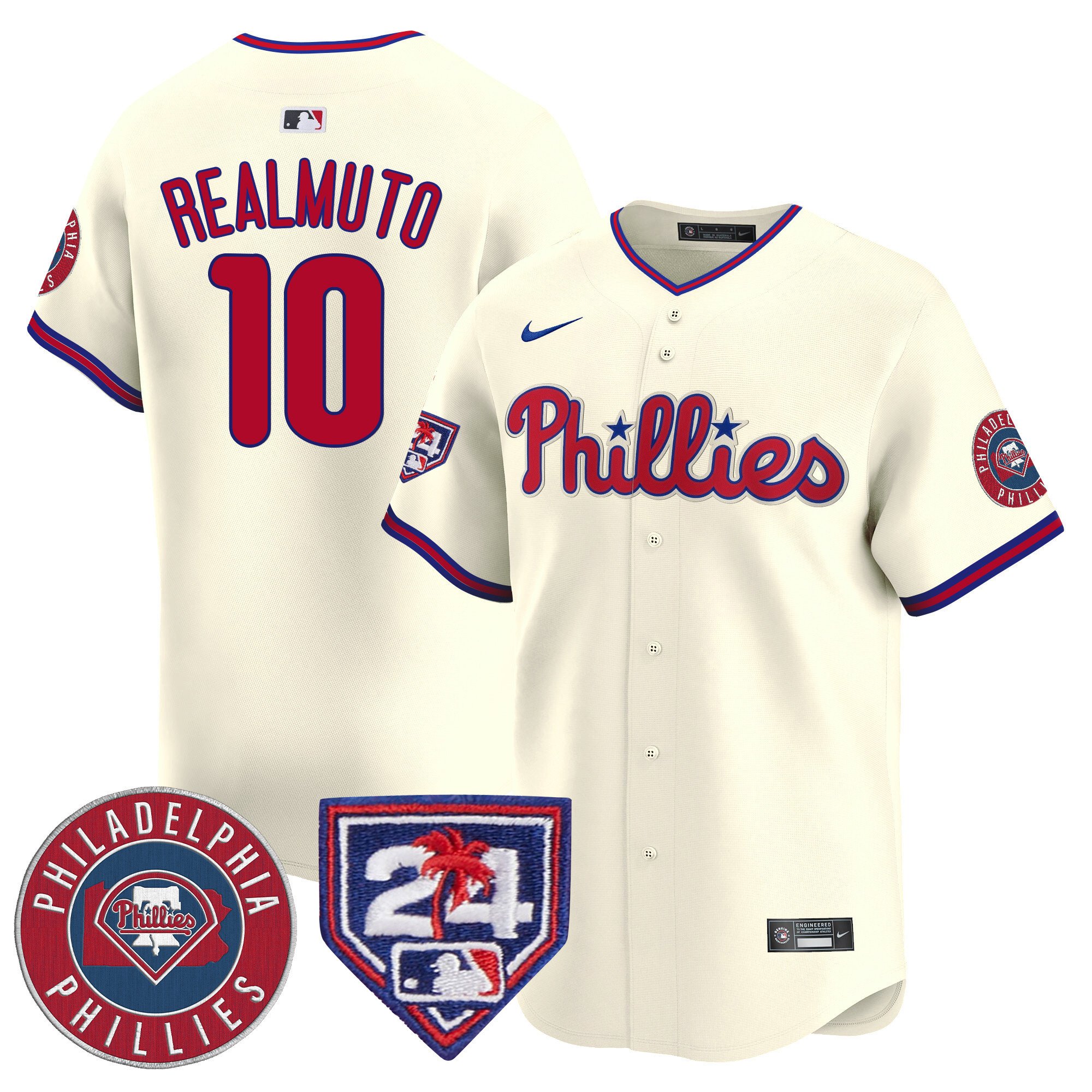 Men's Phillies 2024 Spring Training Patch Vapor Premier Limited Jersey V2 - All Stitched