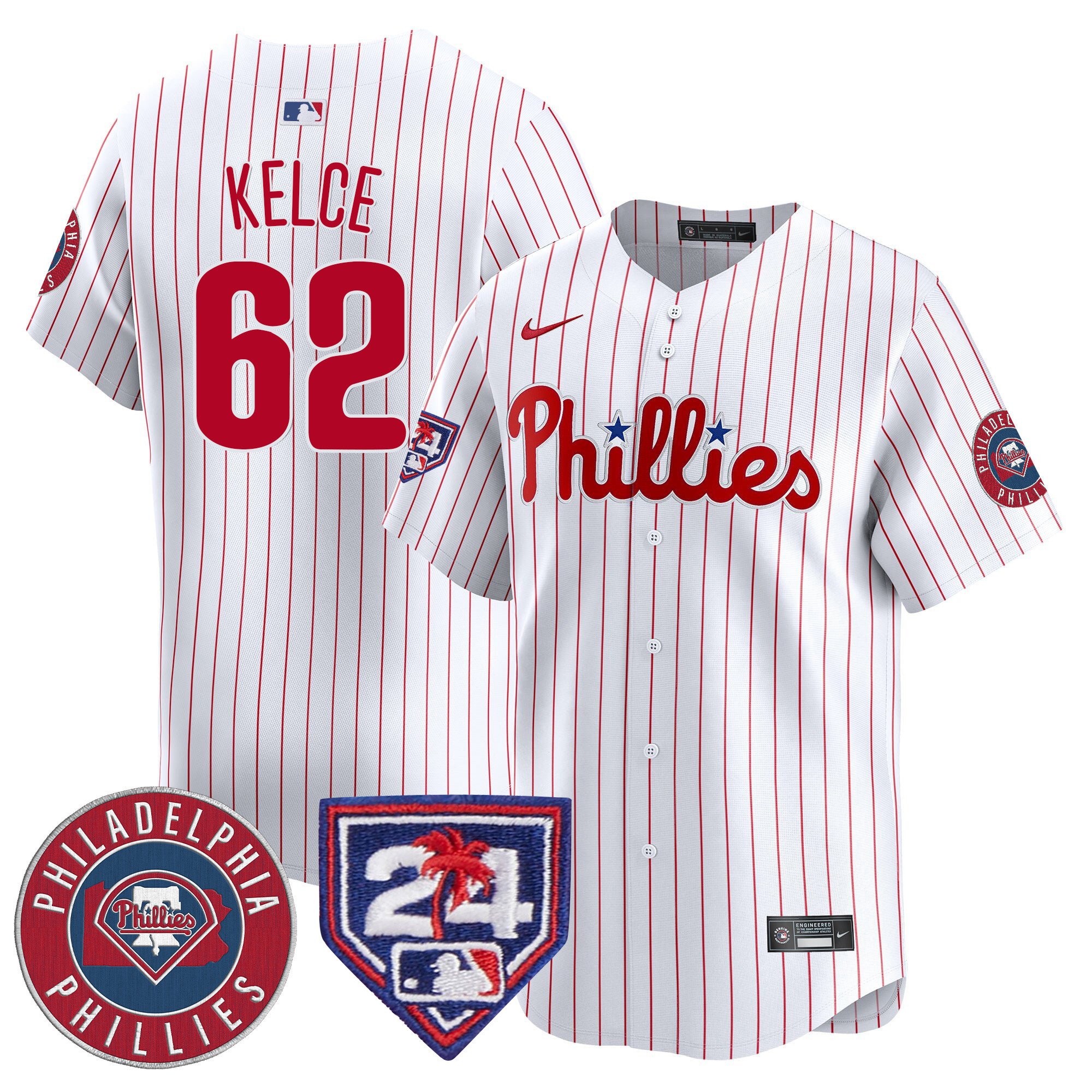 Men's Phillies 2024 Spring Training Patch Vapor Premier Limited Jersey V2 - All Stitched