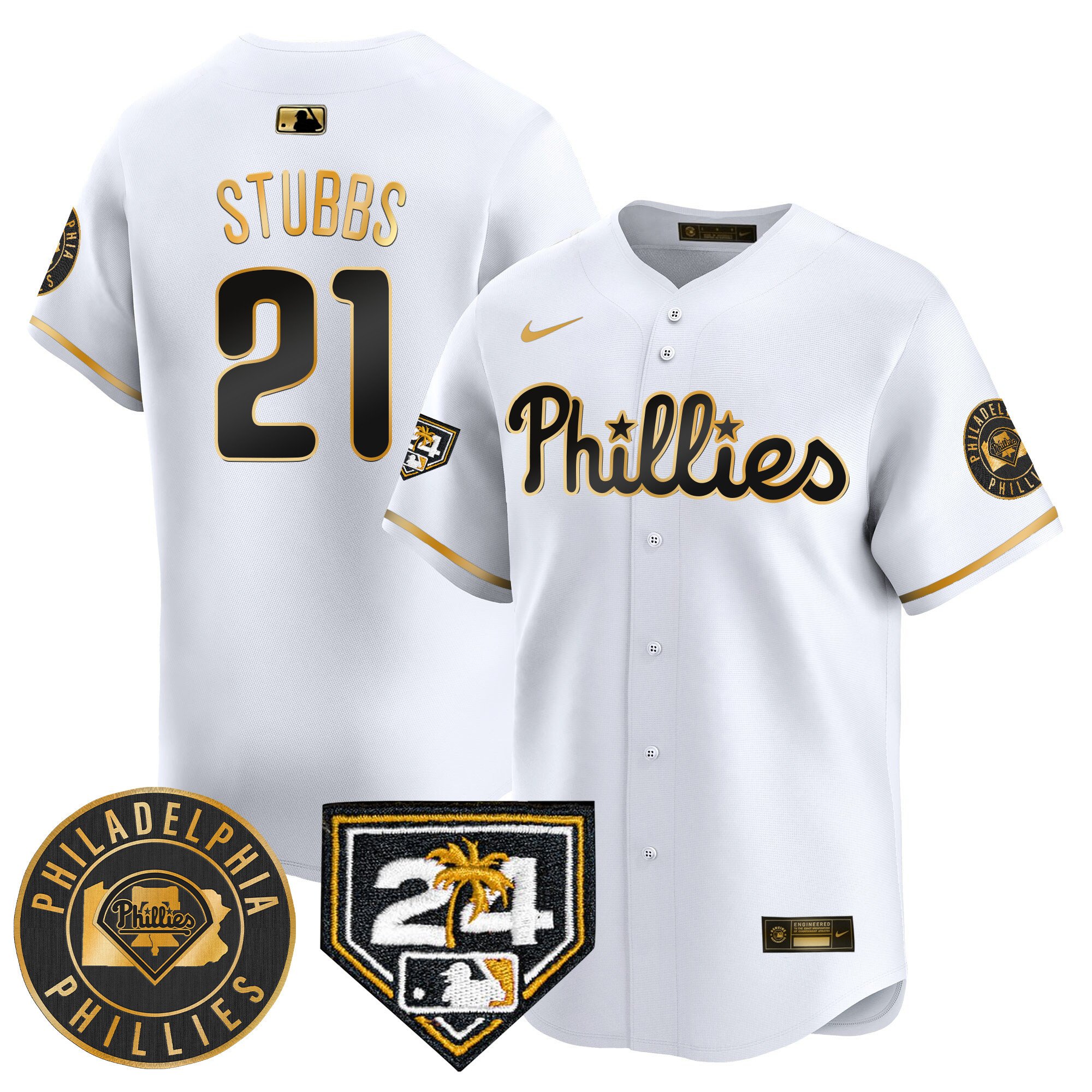 Men's Phillies 2024 Spring Training Patch Vapor Premier Limited Jersey V2 - All Stitched