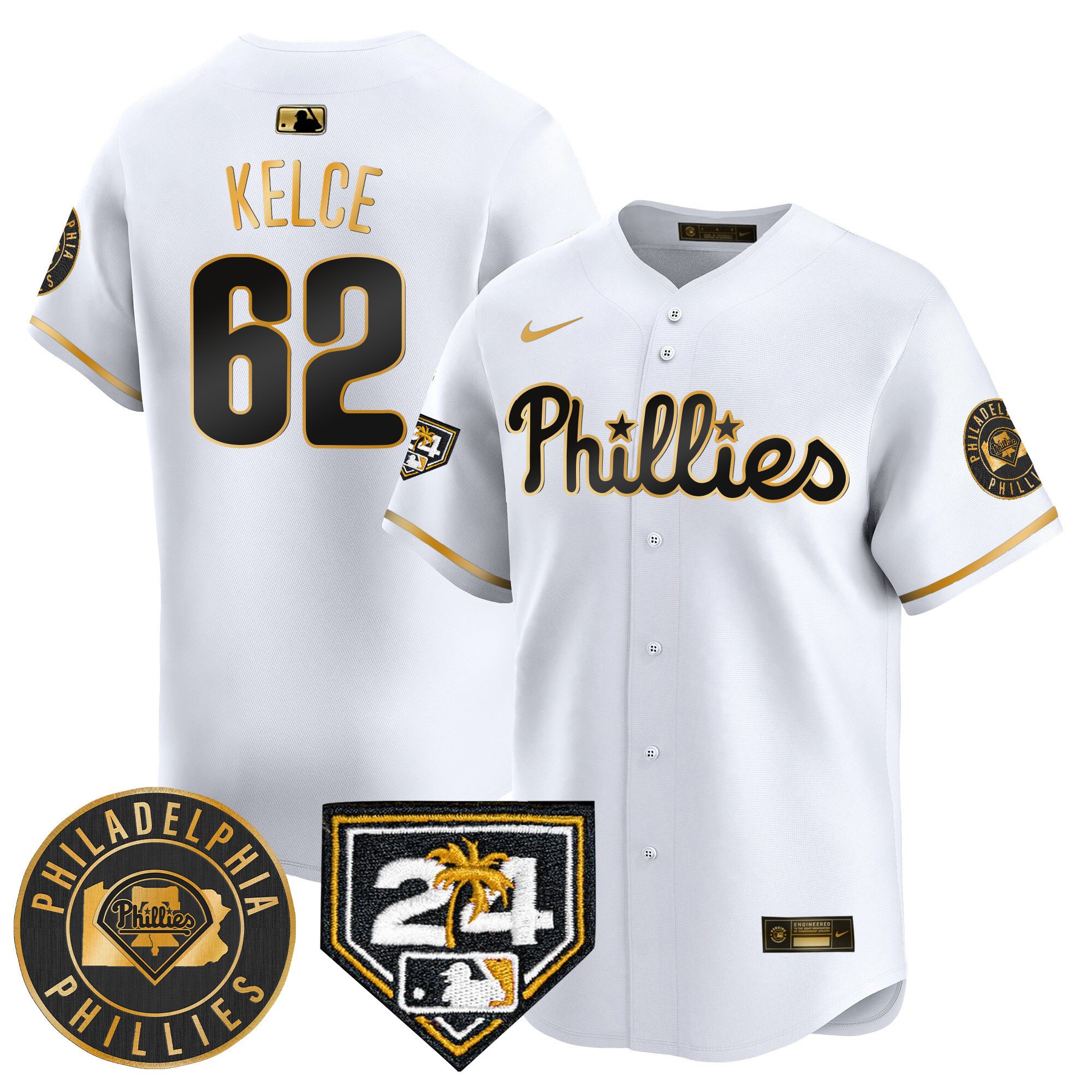 Men's Phillies 2024 Spring Training Patch Vapor Premier Limited Jersey V2 - All Stitched
