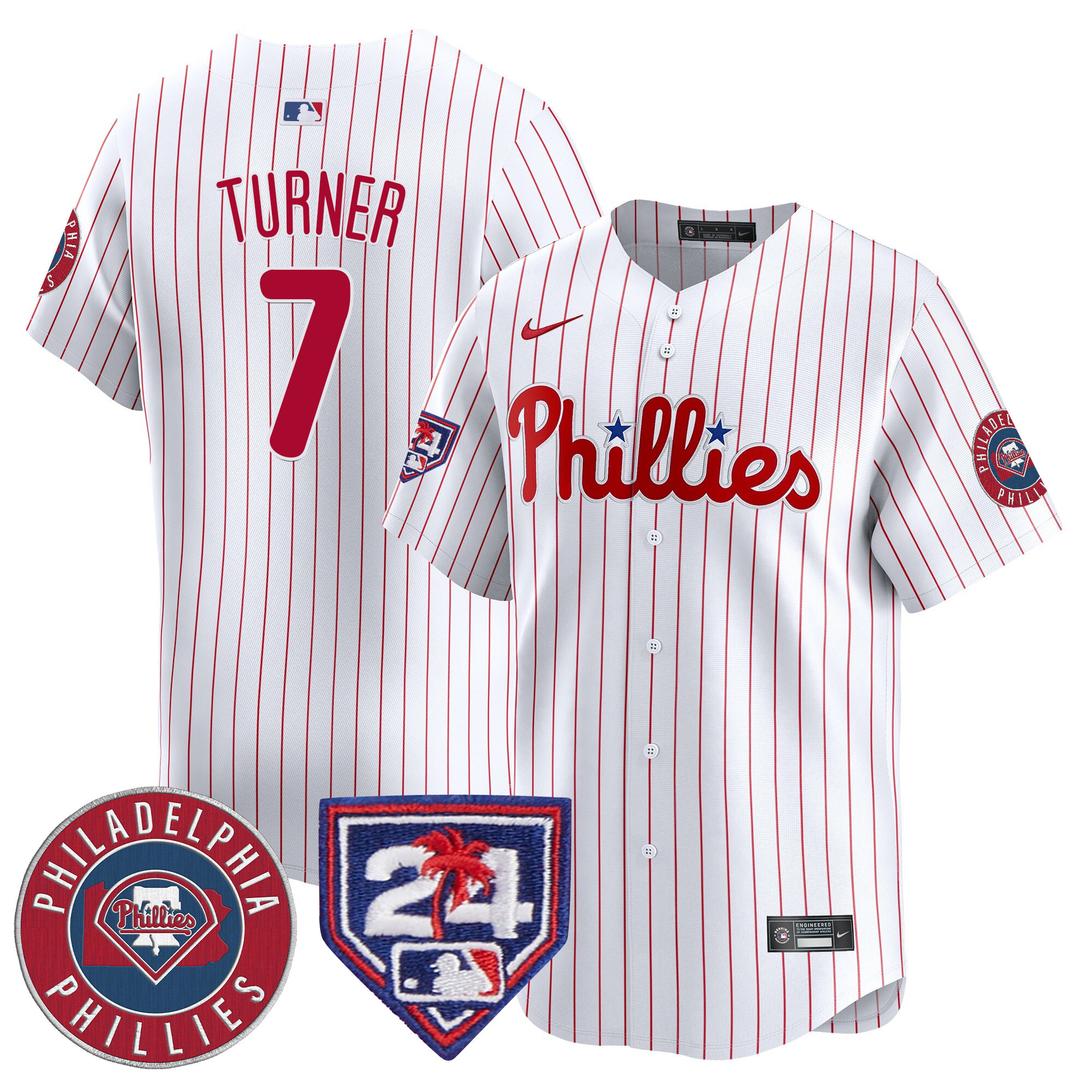 Men's Phillies 2024 Spring Training Patch Vapor Premier Limited Jersey V2 - All Stitched