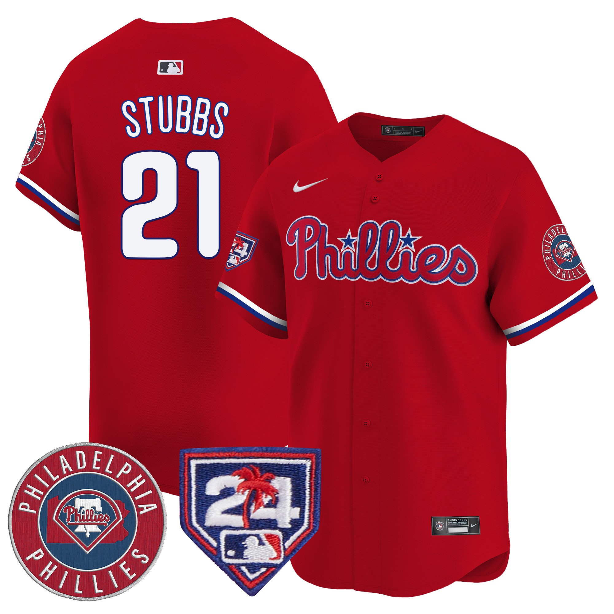 Men's Phillies 2024 Spring Training Patch Vapor Premier Limited Jersey V2 - All Stitched