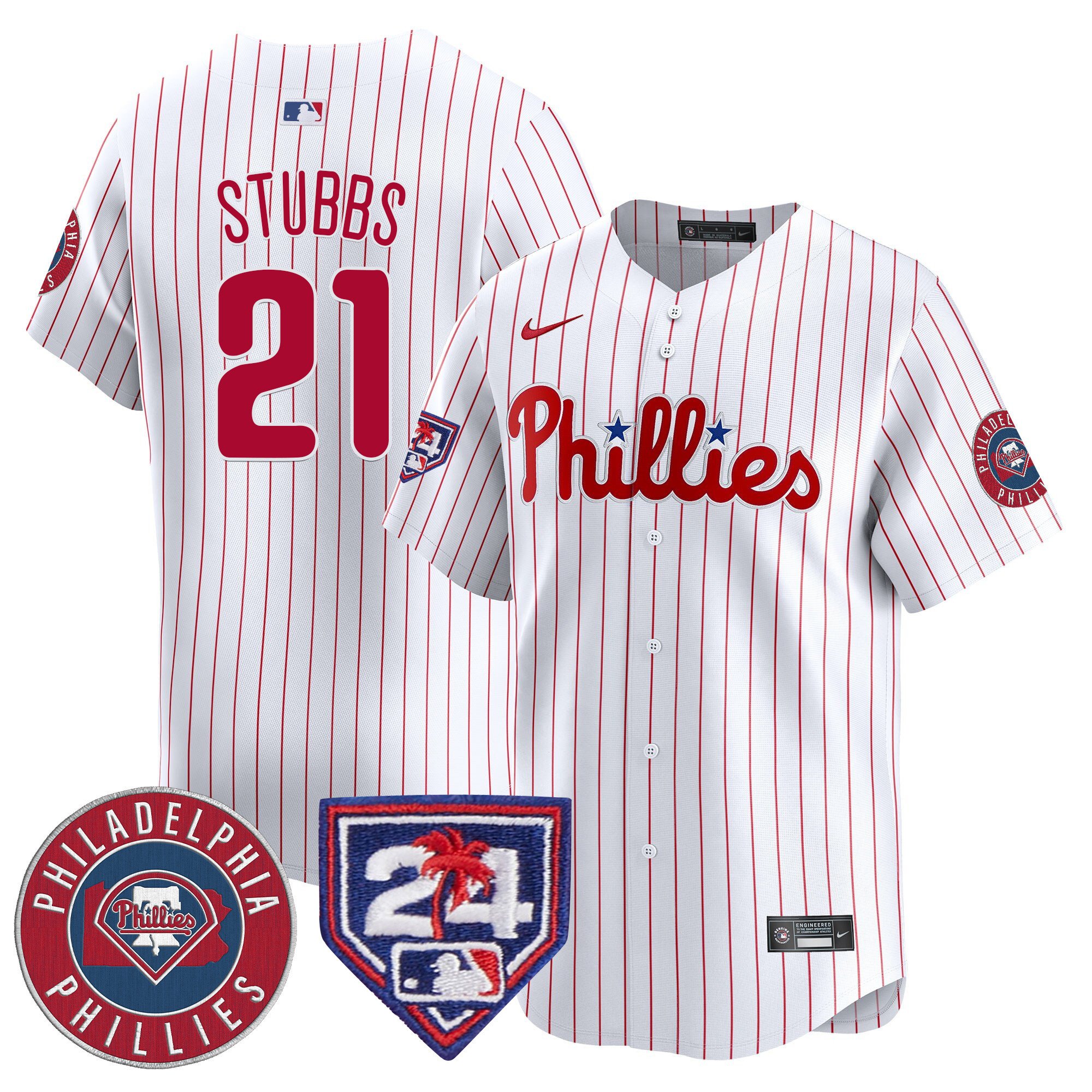 Men's Phillies 2024 Spring Training Patch Vapor Premier Limited Jersey V2 - All Stitched