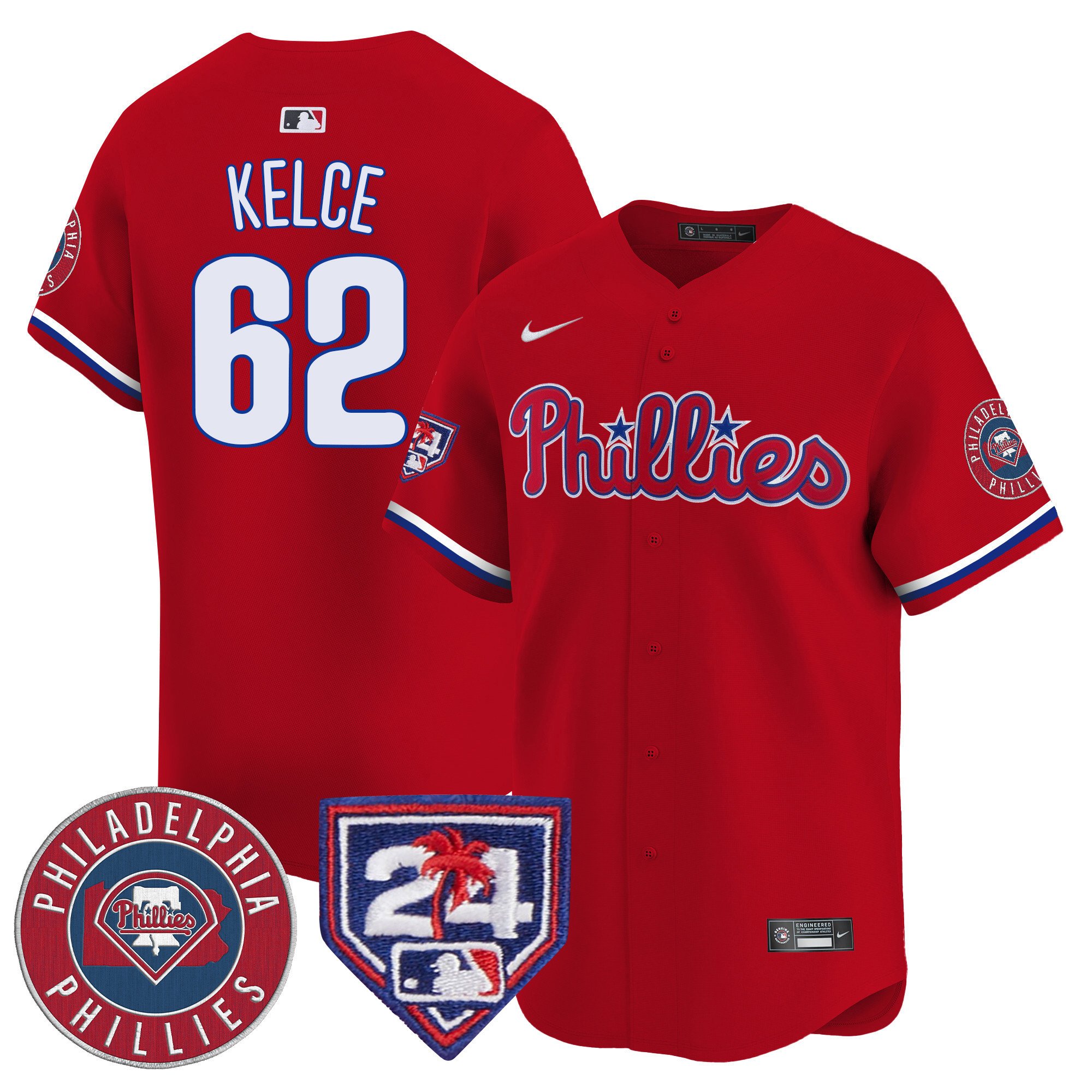 Men's Phillies 2024 Spring Training Patch Vapor Premier Limited Jersey V2 - All Stitched