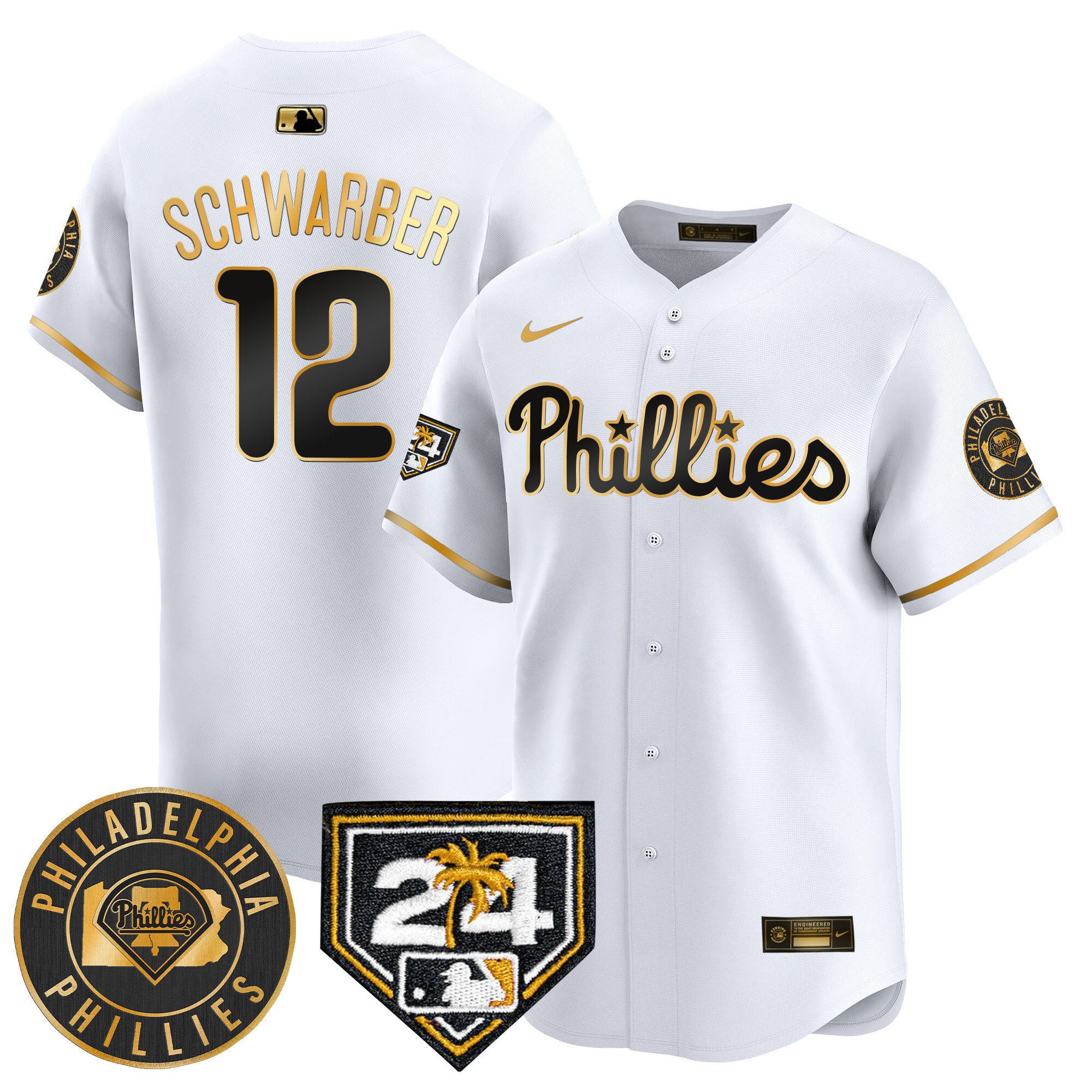 Men's Phillies 2024 Spring Training Patch Vapor Premier Limited Jersey V2 - All Stitched