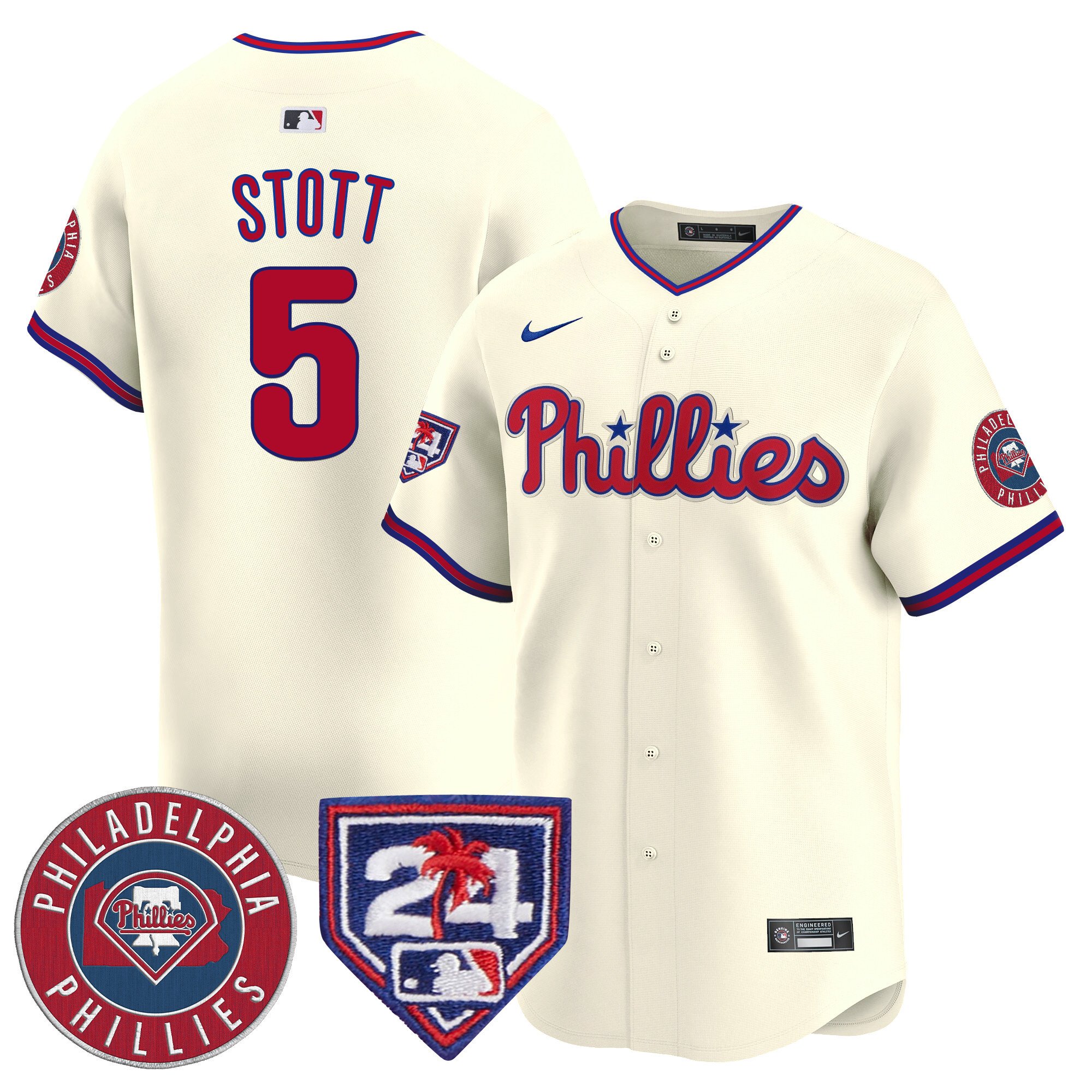 Men's Phillies 2024 Spring Training Patch Vapor Premier Limited Jersey V2 - All Stitched