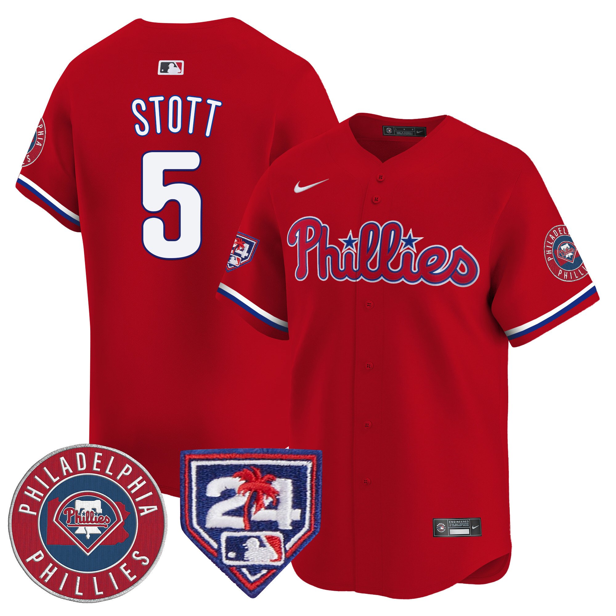 Men's Phillies 2024 Spring Training Patch Vapor Premier Limited Jersey V2 - All Stitched