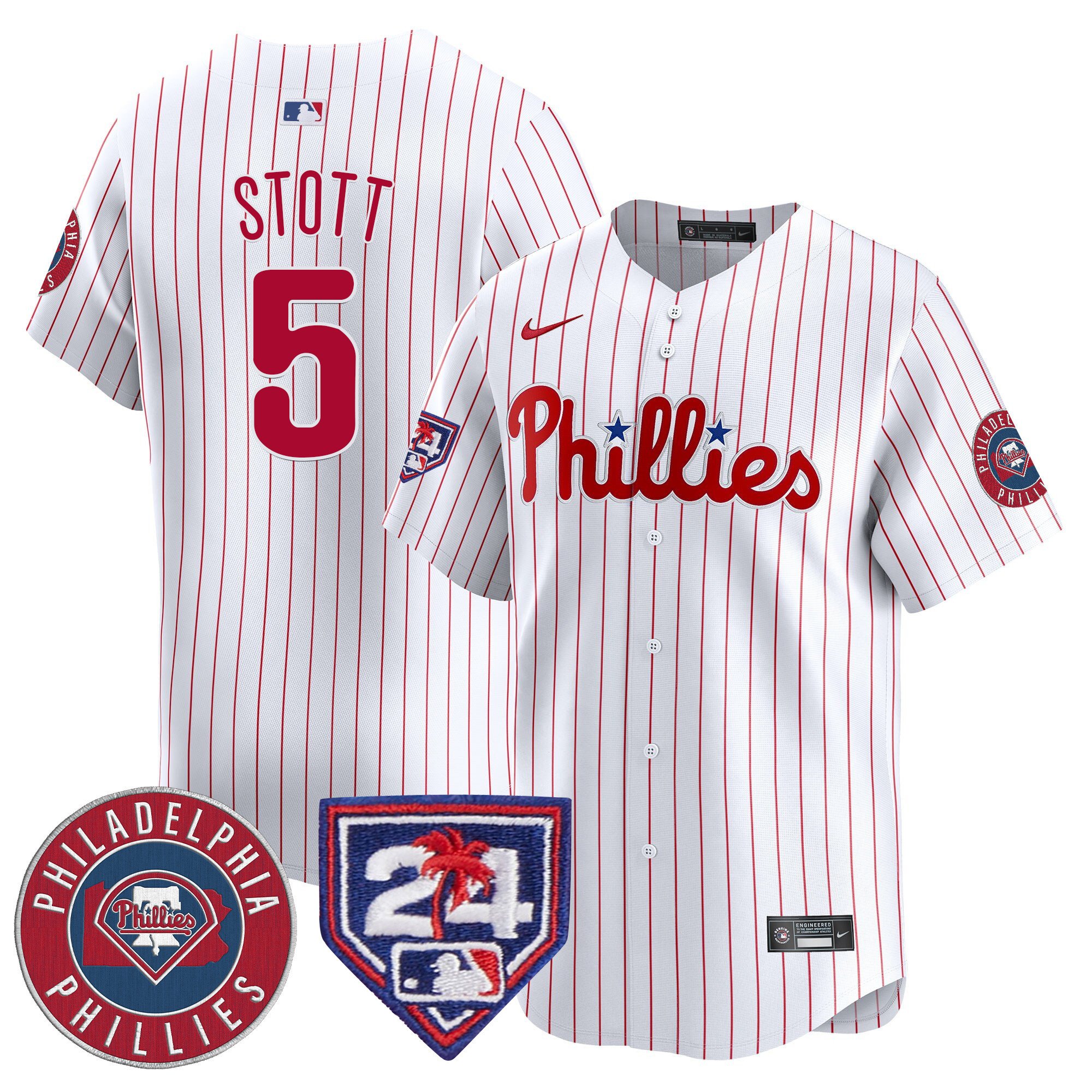Men's Phillies 2024 Spring Training Patch Vapor Premier Limited Jersey V2 - All Stitched