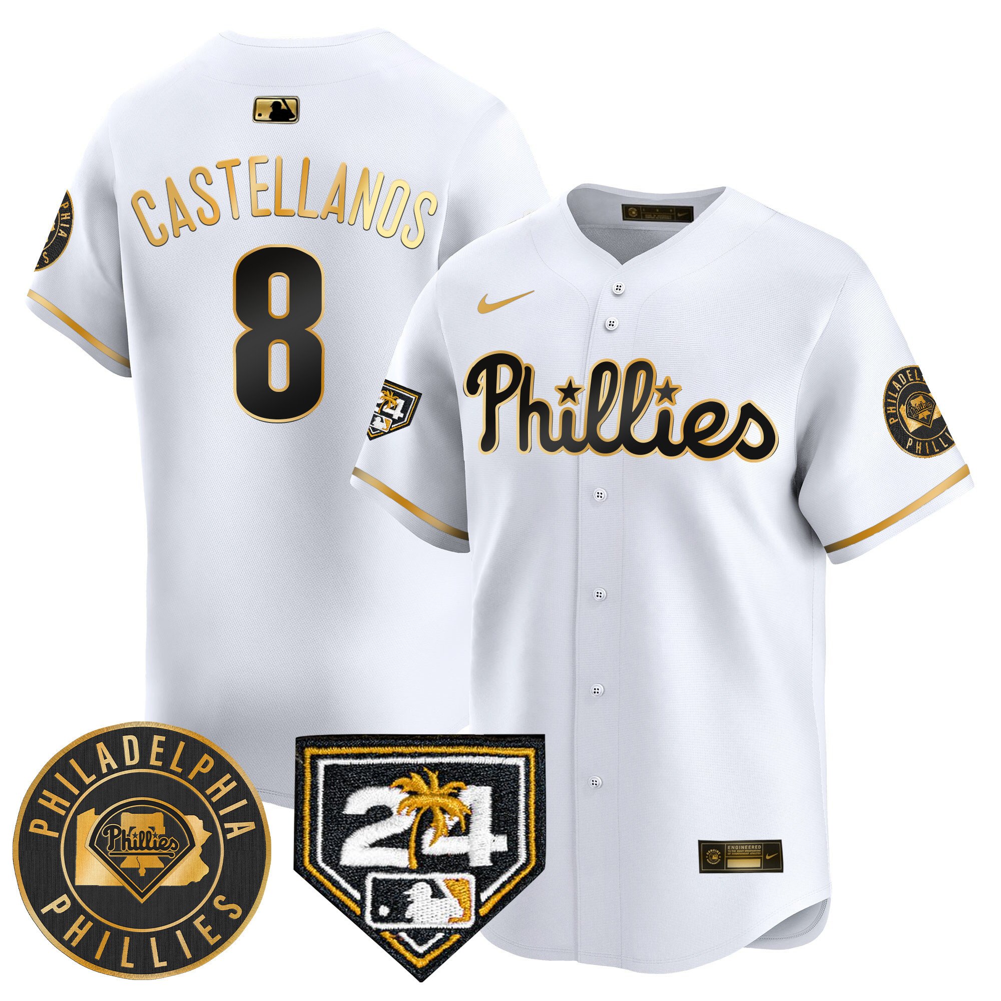 Men's Phillies 2024 Spring Training Patch Vapor Premier Limited Jersey V2 - All Stitched