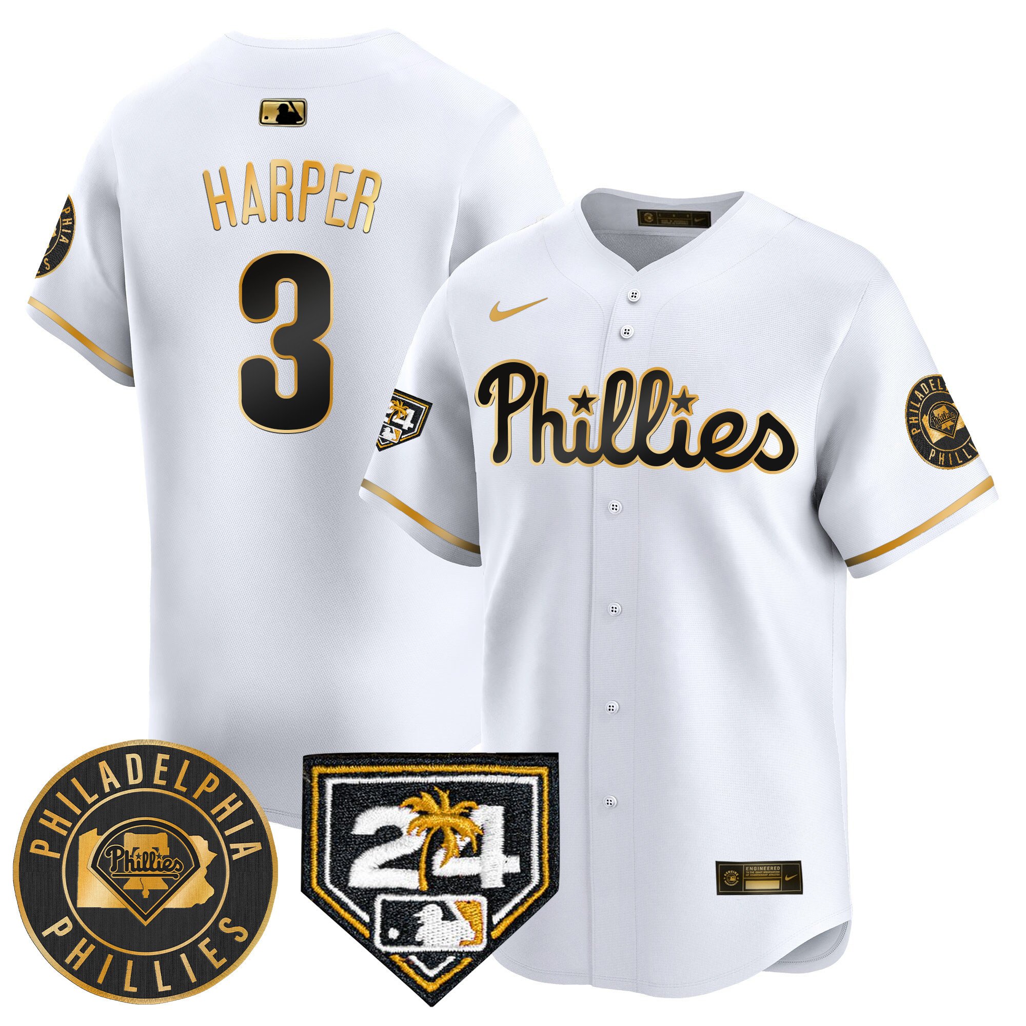 Men's Phillies 2024 Spring Training Patch Vapor Premier Limited Jersey V2 - All Stitched