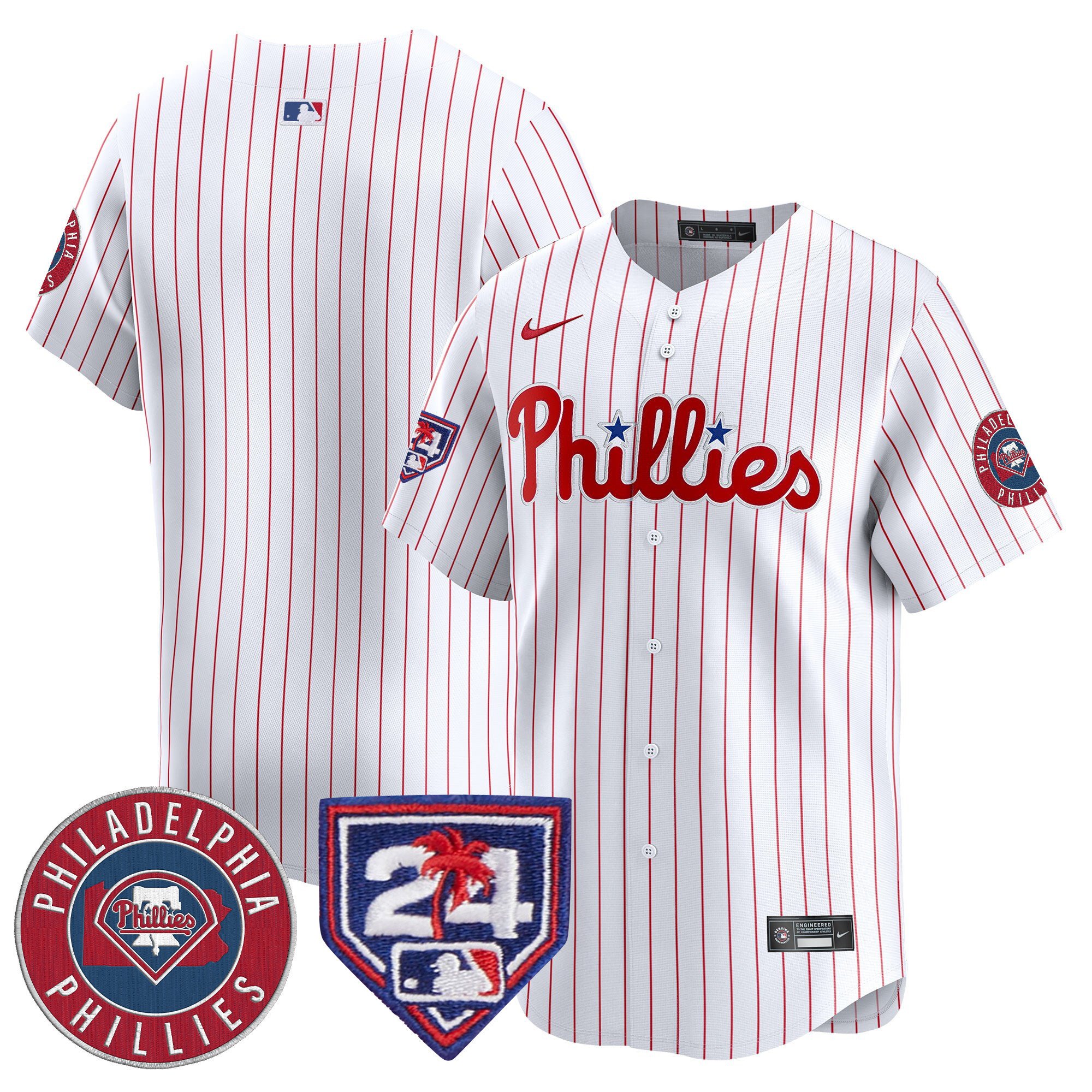 Men's Phillies 2024 Spring Training Patch Vapor Premier Limited Jersey V2 - All Stitched