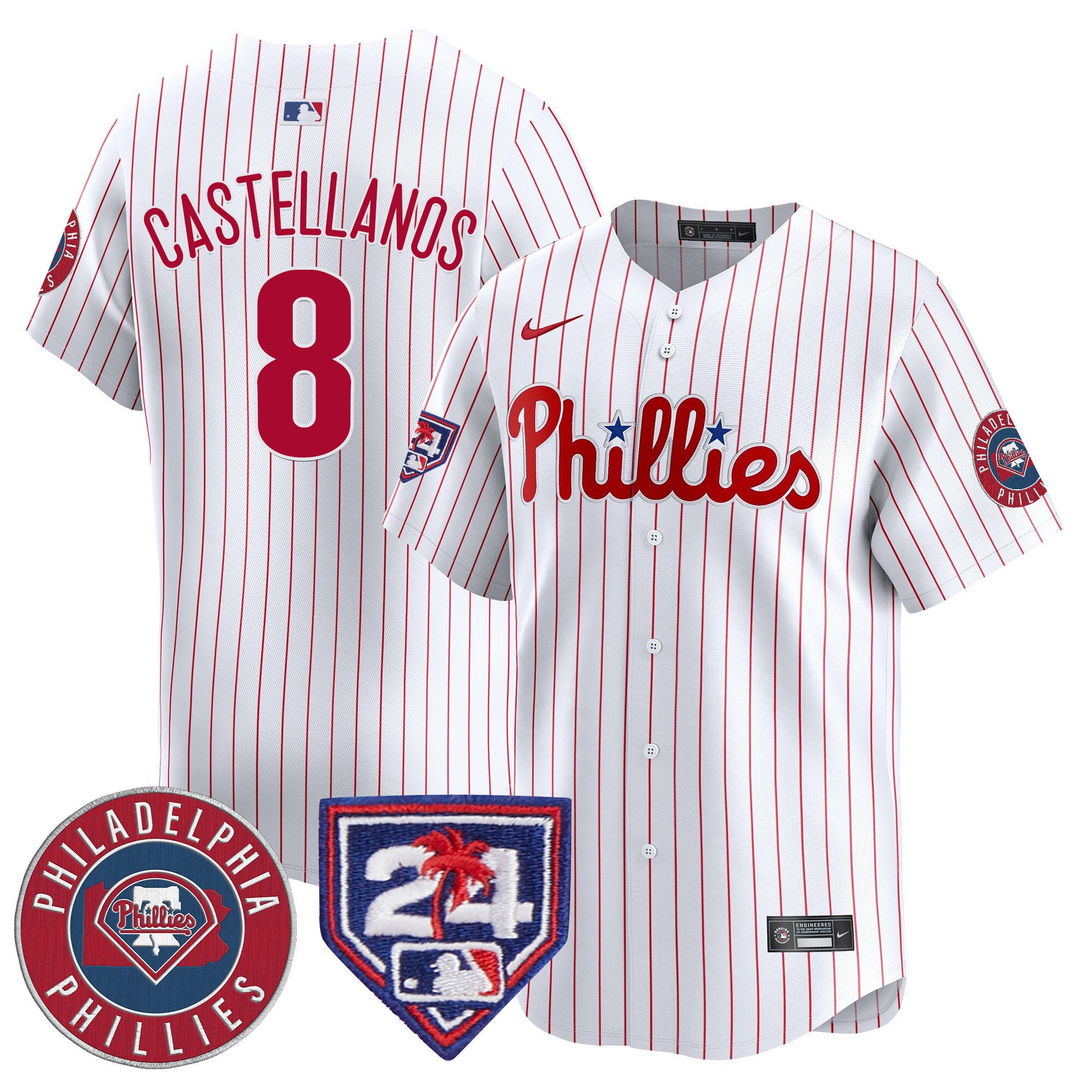 Men's Phillies 2024 Spring Training Patch Vapor Premier Limited Jersey V2 - All Stitched