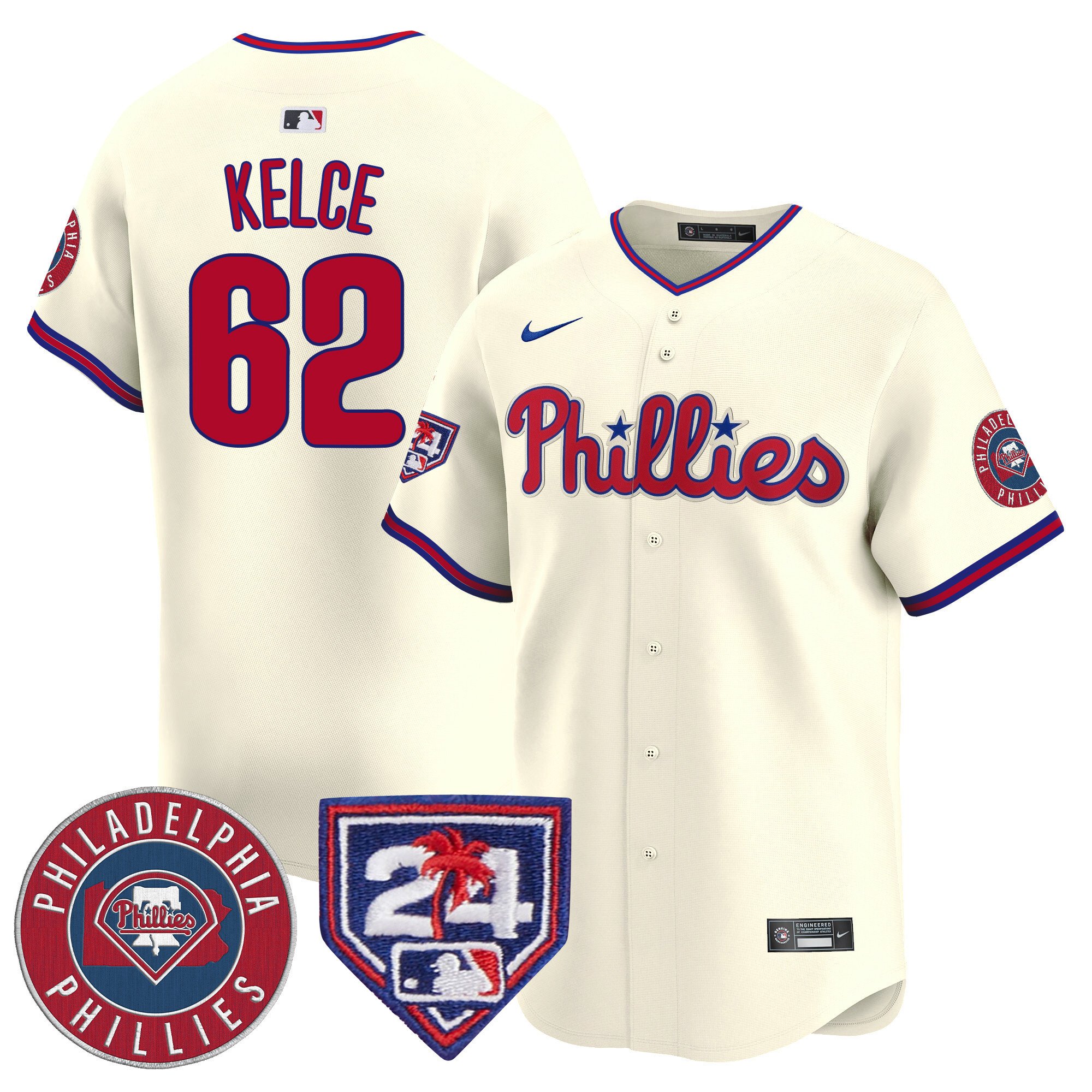 Men's Phillies 2024 Spring Training Patch Vapor Premier Limited Jersey V2 - All Stitched