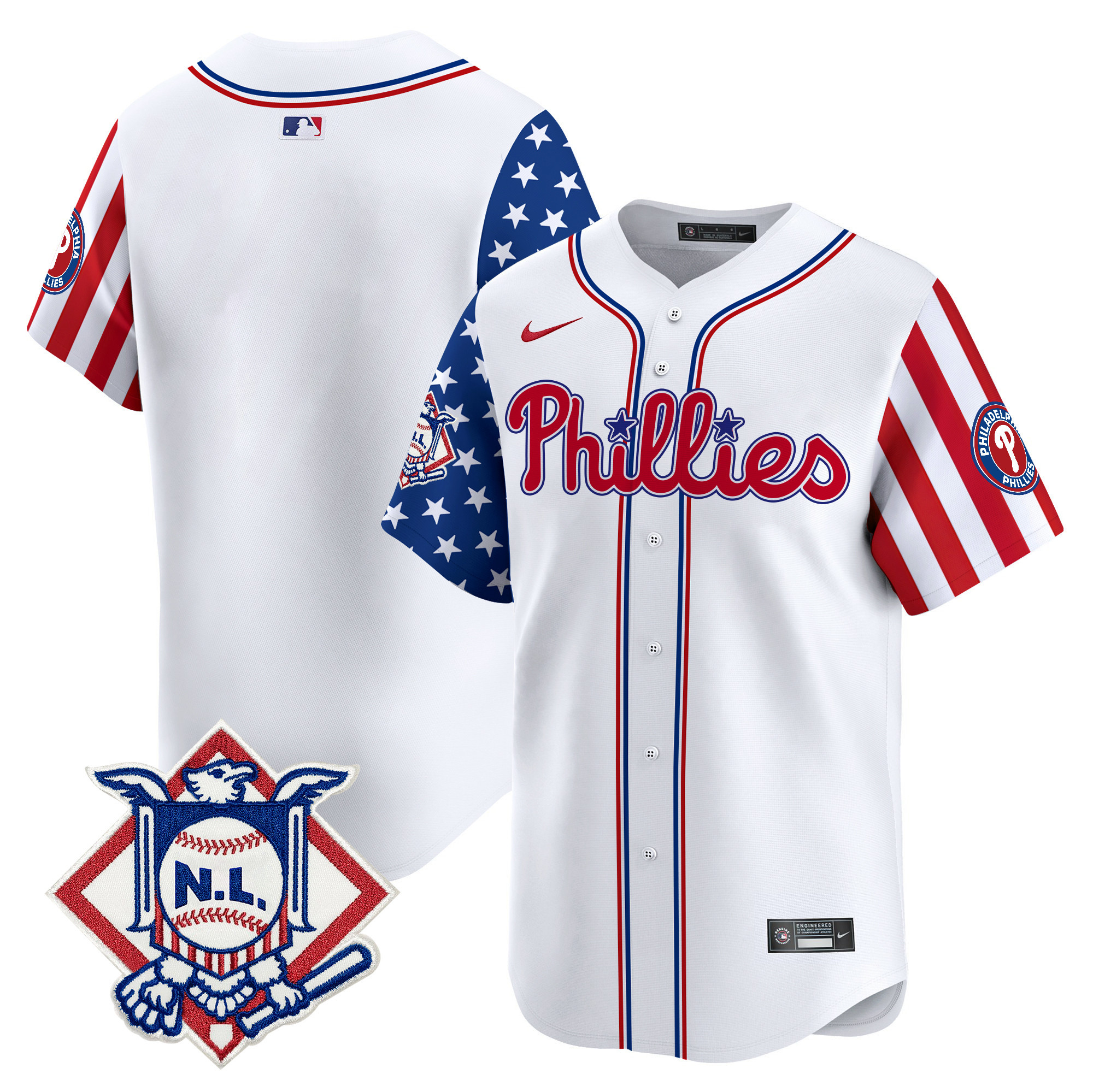 Men's Phillies 2025 Fourth of July Vapor Premier Limited Jersey V2 - All Stitched
