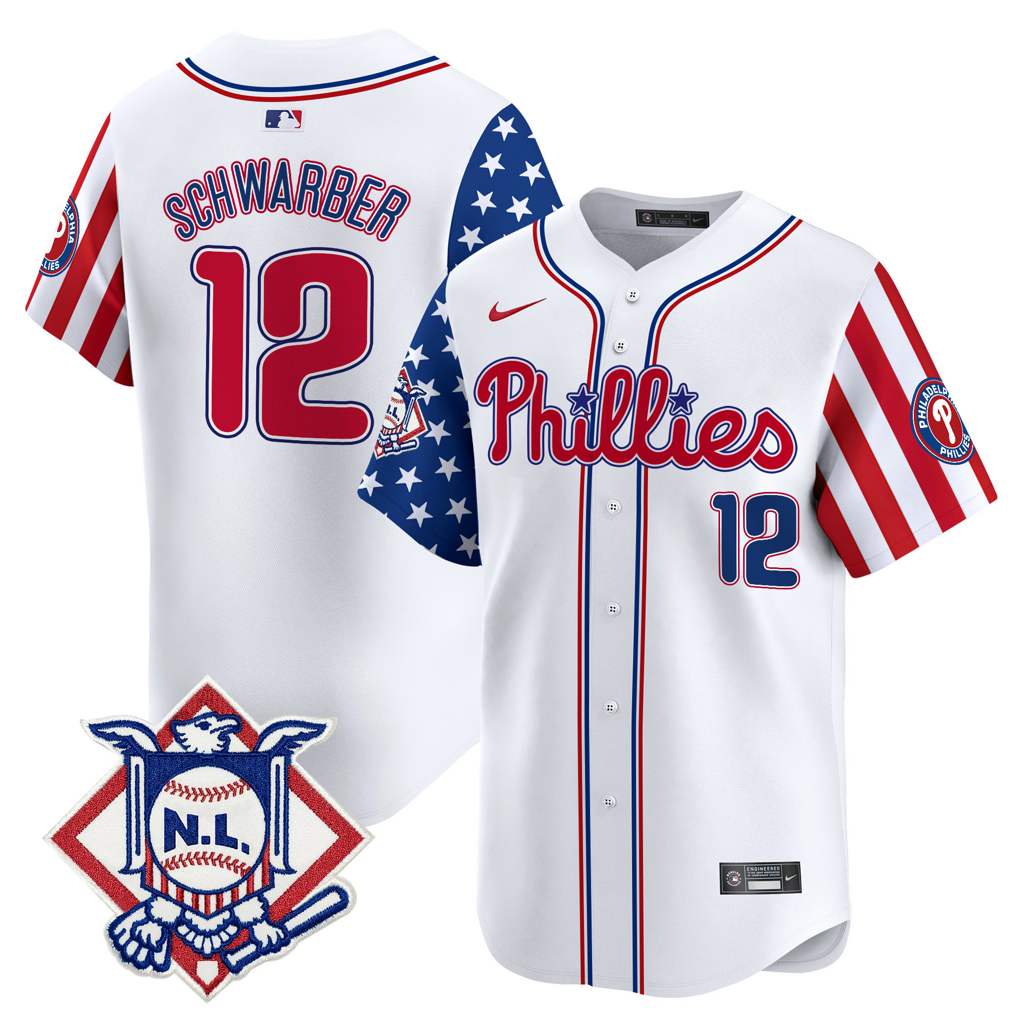 Men's Phillies 2025 Fourth of July Vapor Premier Limited Jersey V2 - All Stitched