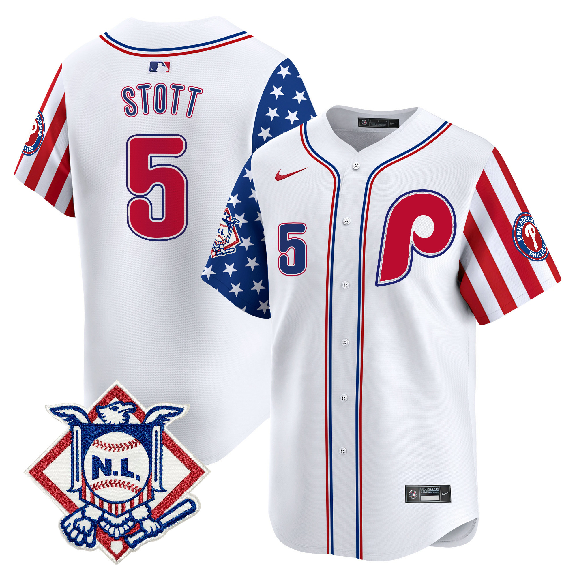 Men's Phillies 2025 Fourth of July Vapor Premier Limited Jersey V2 - All Stitched