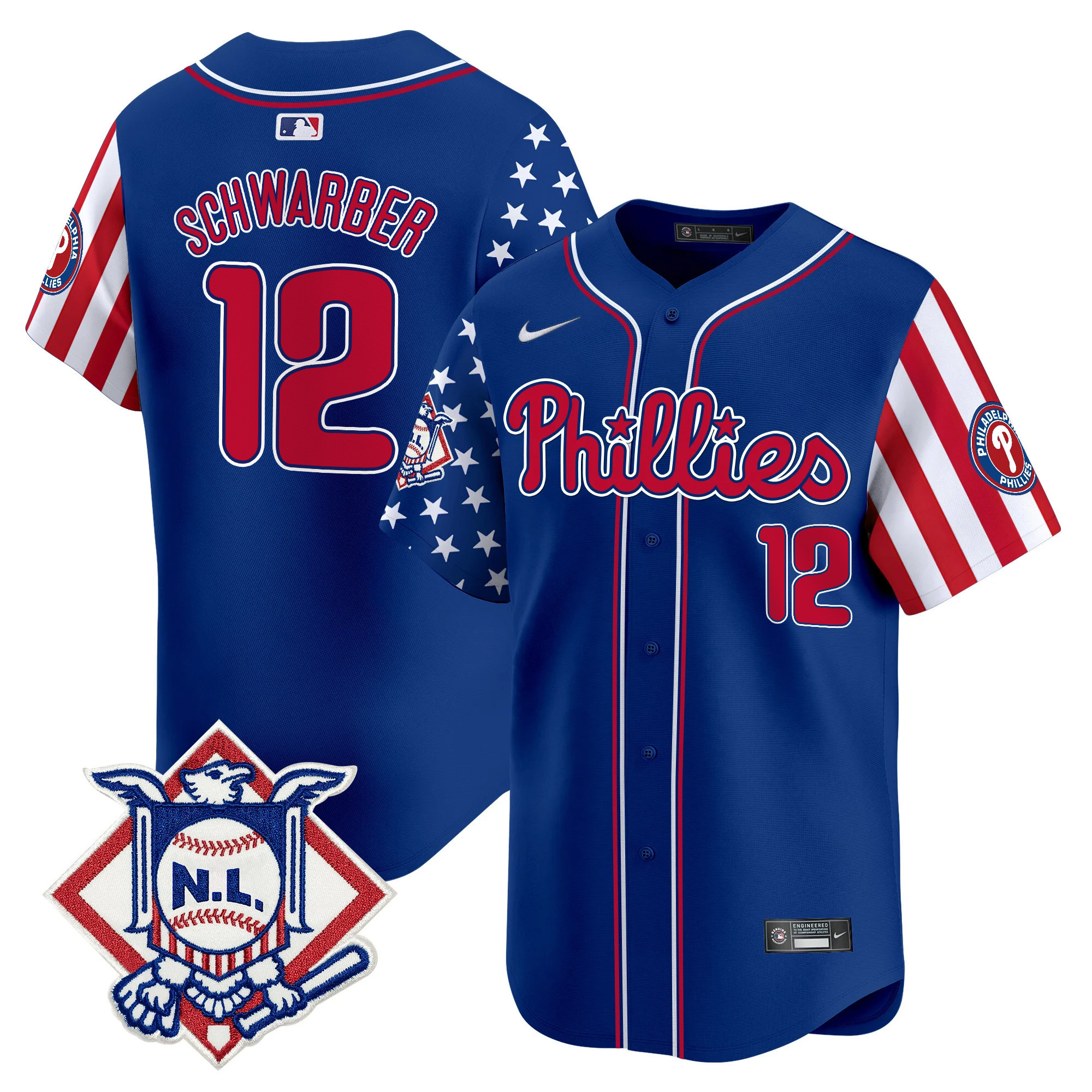 Men's Phillies 2025 Fourth of July Vapor Premier Limited Jersey V2 - All Stitched