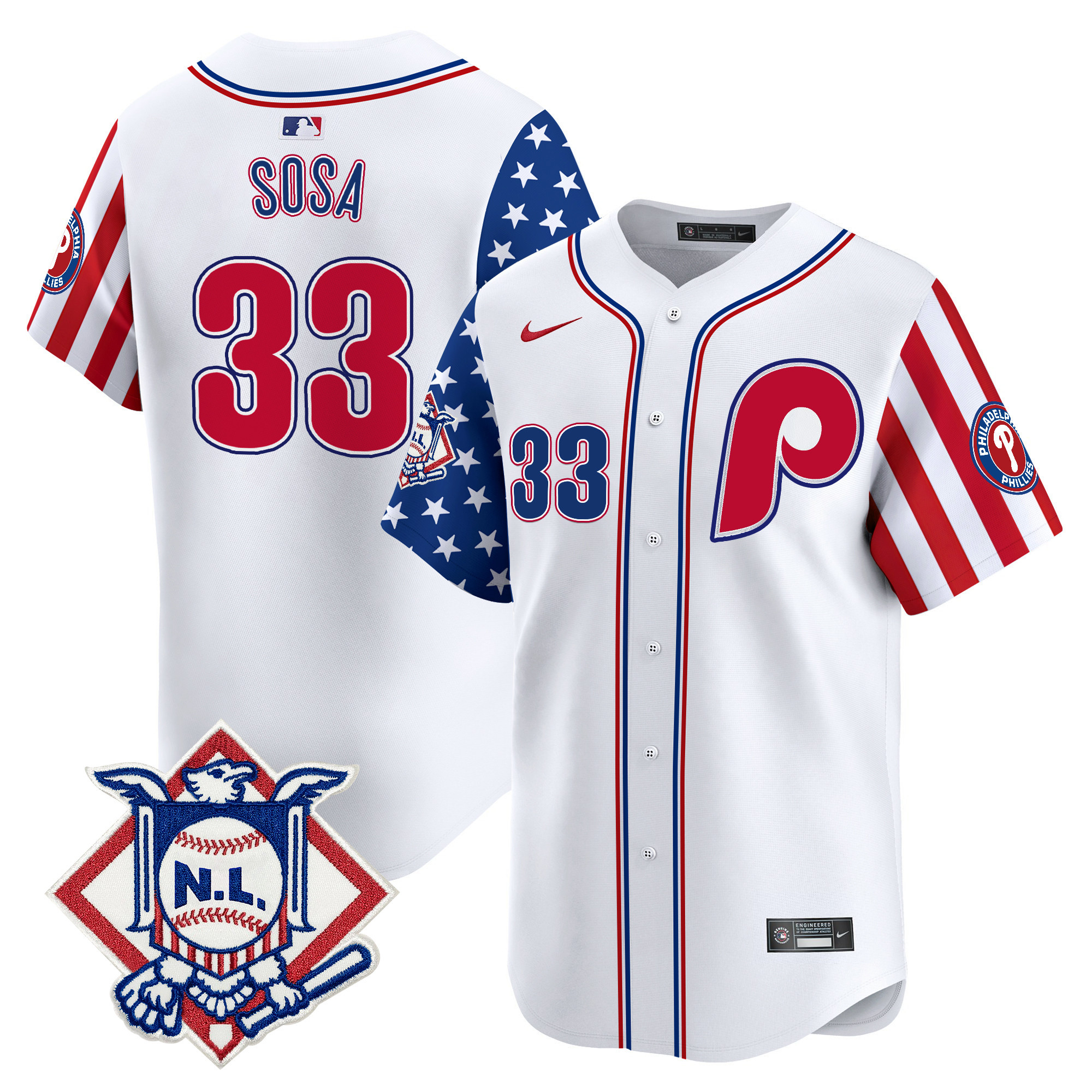 Men's Phillies 2025 Fourth of July Vapor Premier Limited Jersey V2 - All Stitched