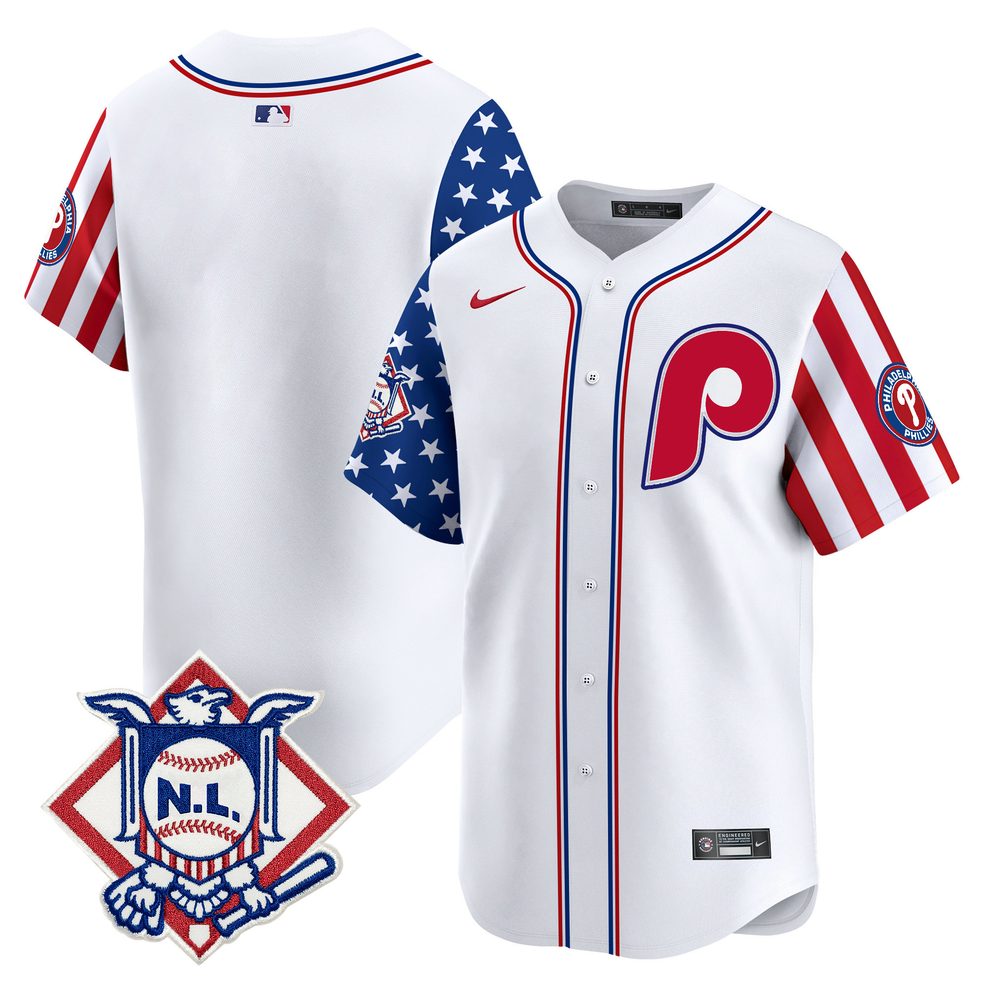 Men's Phillies 2025 Fourth of July Vapor Premier Limited Jersey V2 - All Stitched